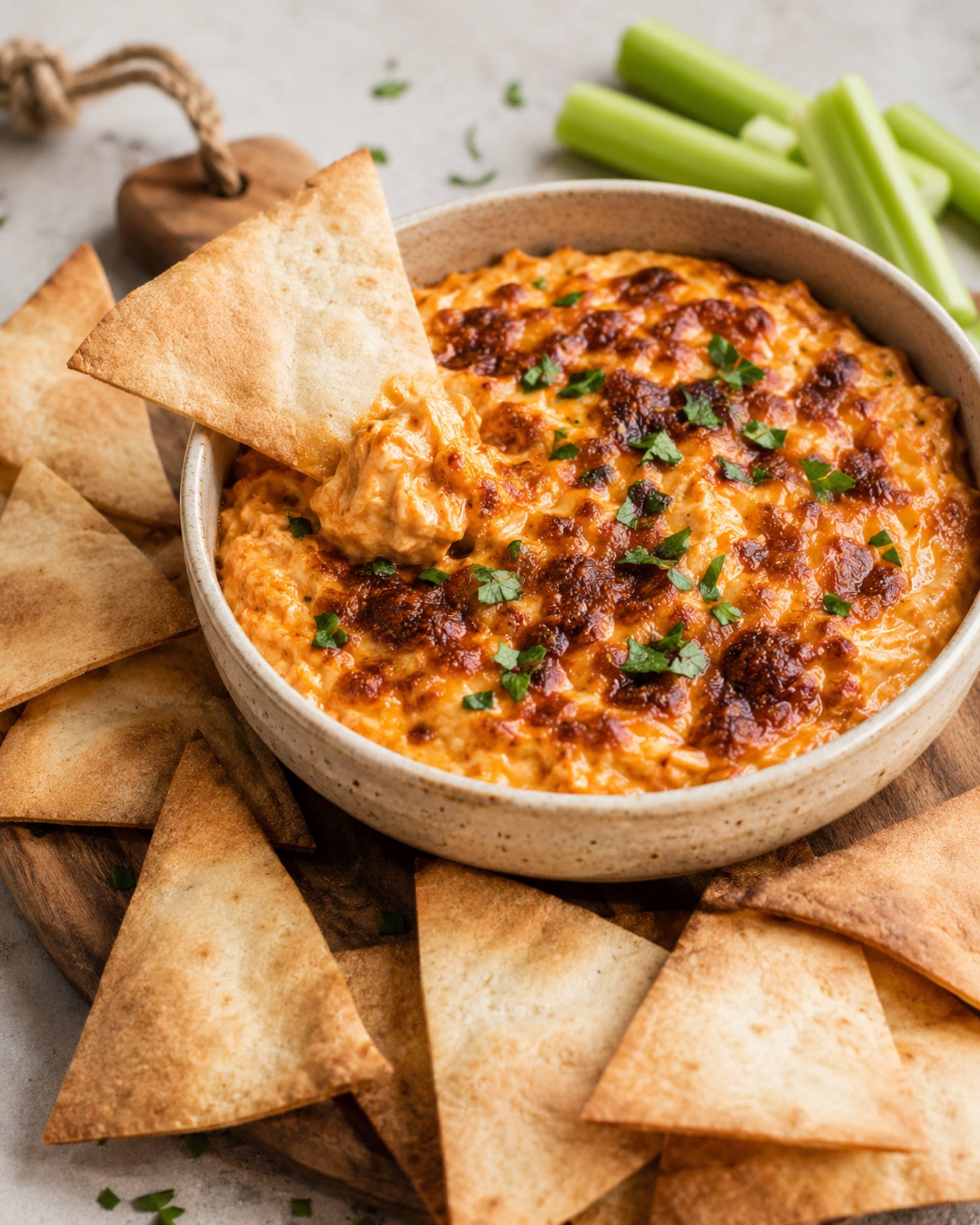 Dip de pollo estilo Buffalo - Receta Crisp&Go 3P | Moulinex