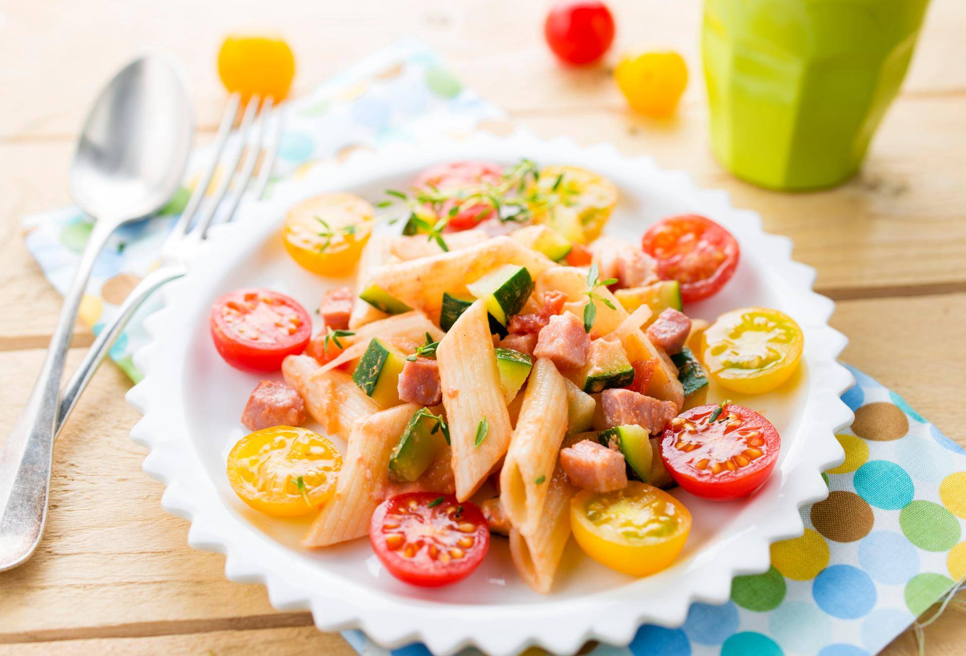 Penne con calabacín y panceta - Receta Cookeo | Moulinex