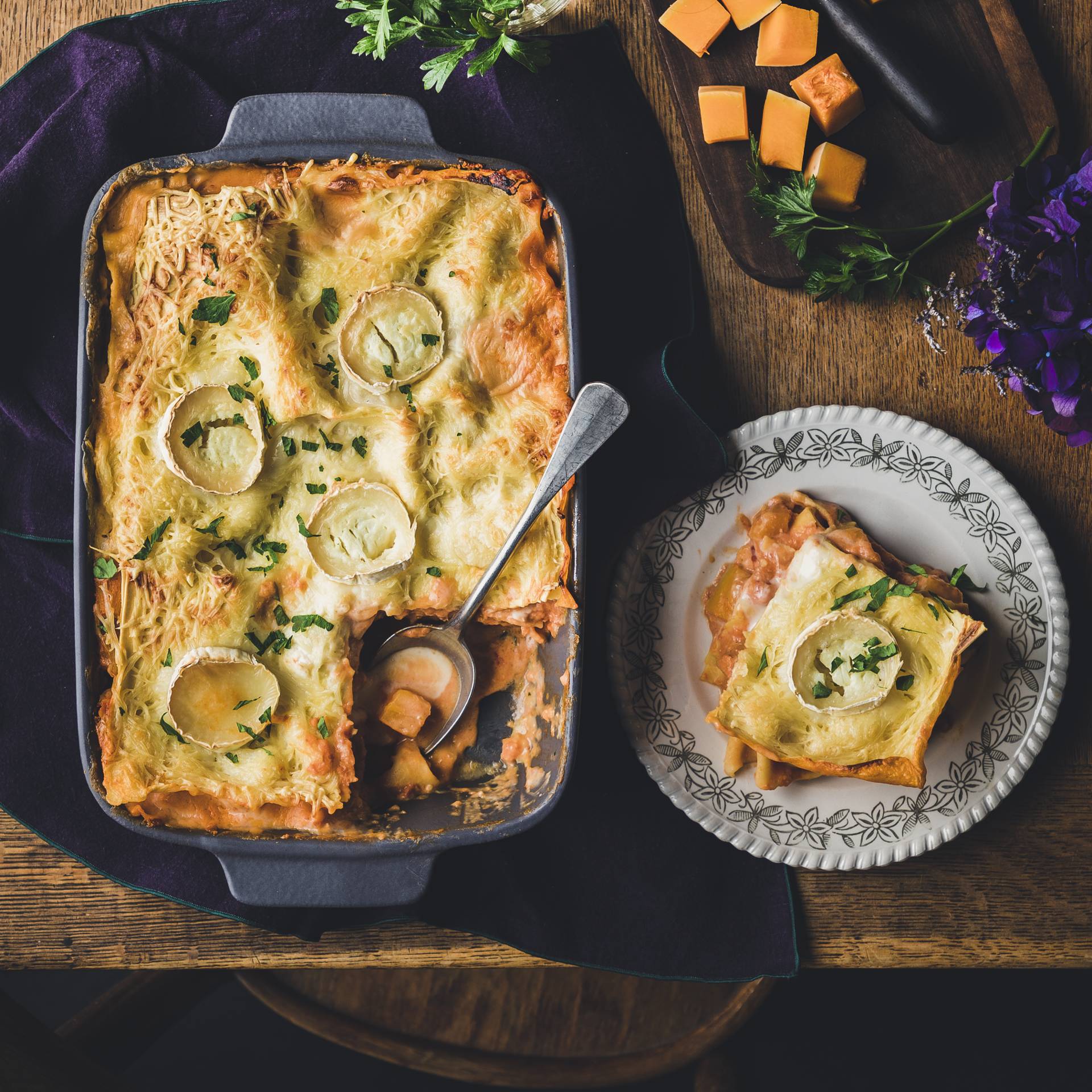 Lasaña de calabaza y queso de cabra - Receta Companion | Moulinex