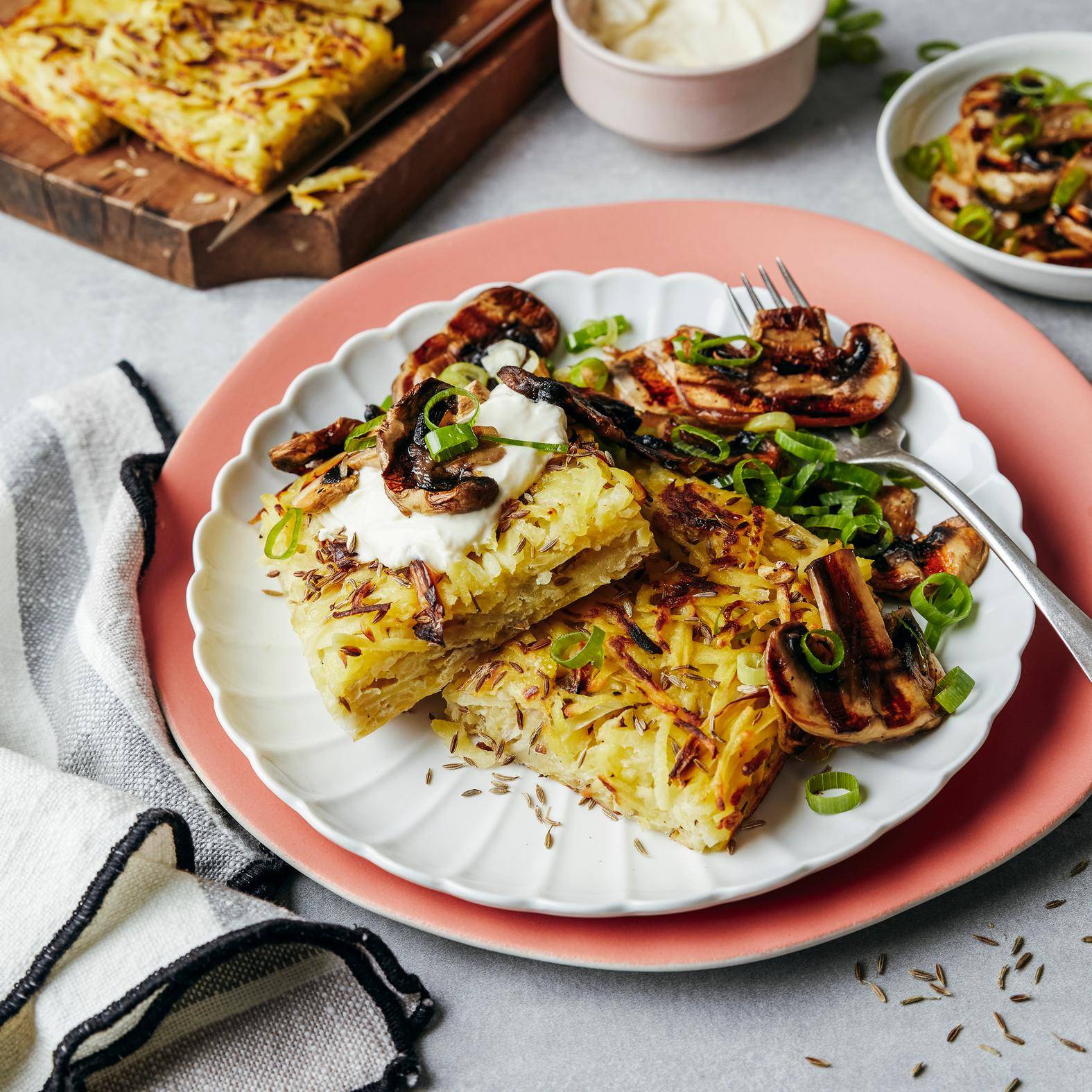 Rösti suizo con champiñones a la plancha - Receta OptiGrill 2in1 | Moulinex