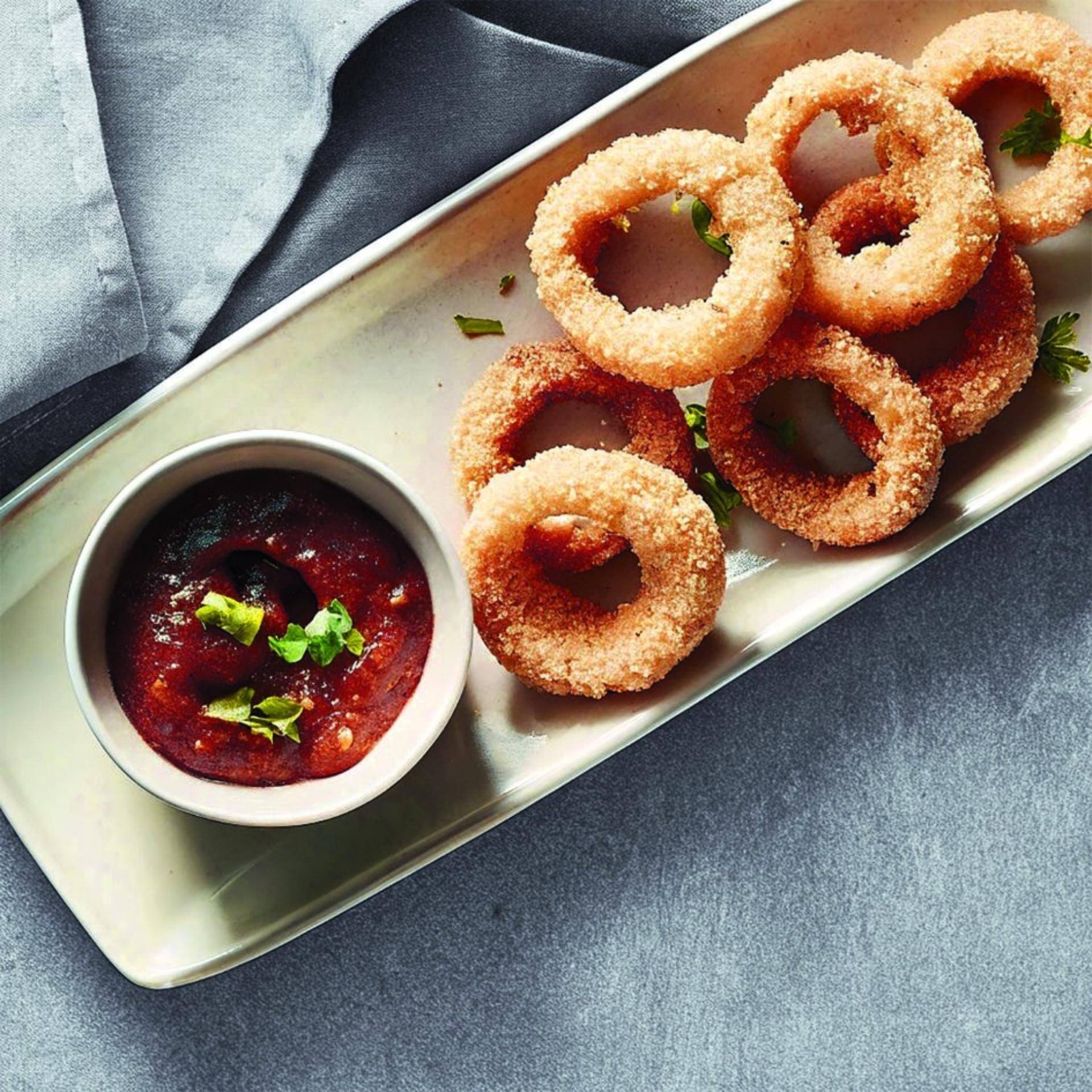 Aros de cebolla, salsa de tomate picante - Receta Companion Connect | Moulinex