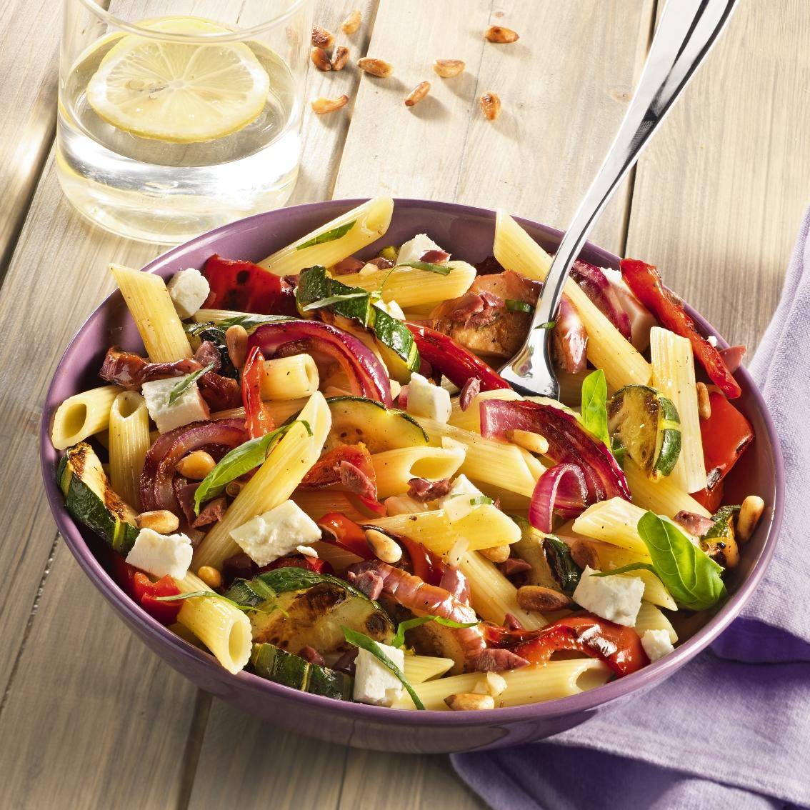 Ensalada de pasta mediterránea - Receta OptiGrill + | Moulinex