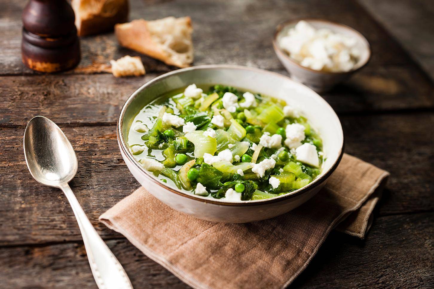 Sopa de guisantes y acelgas suizas - Receta Cookeo | Moulinex