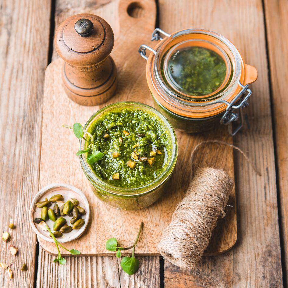 Pesto de berros con pistachos - Receta Perfectmix + | Moulinex