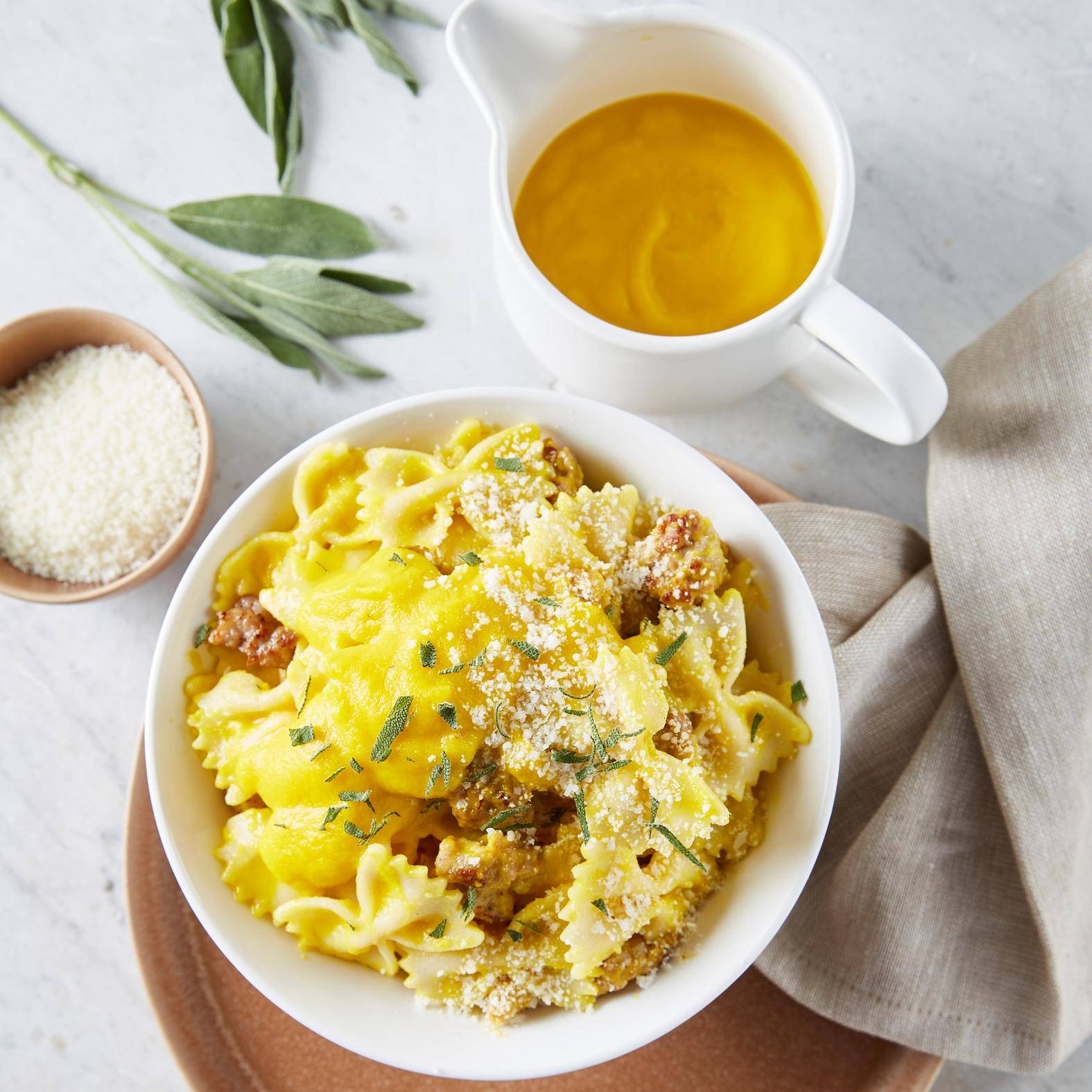 Pasta de calabaza con salchicha - Receta Perfectmix Cook | Moulinex