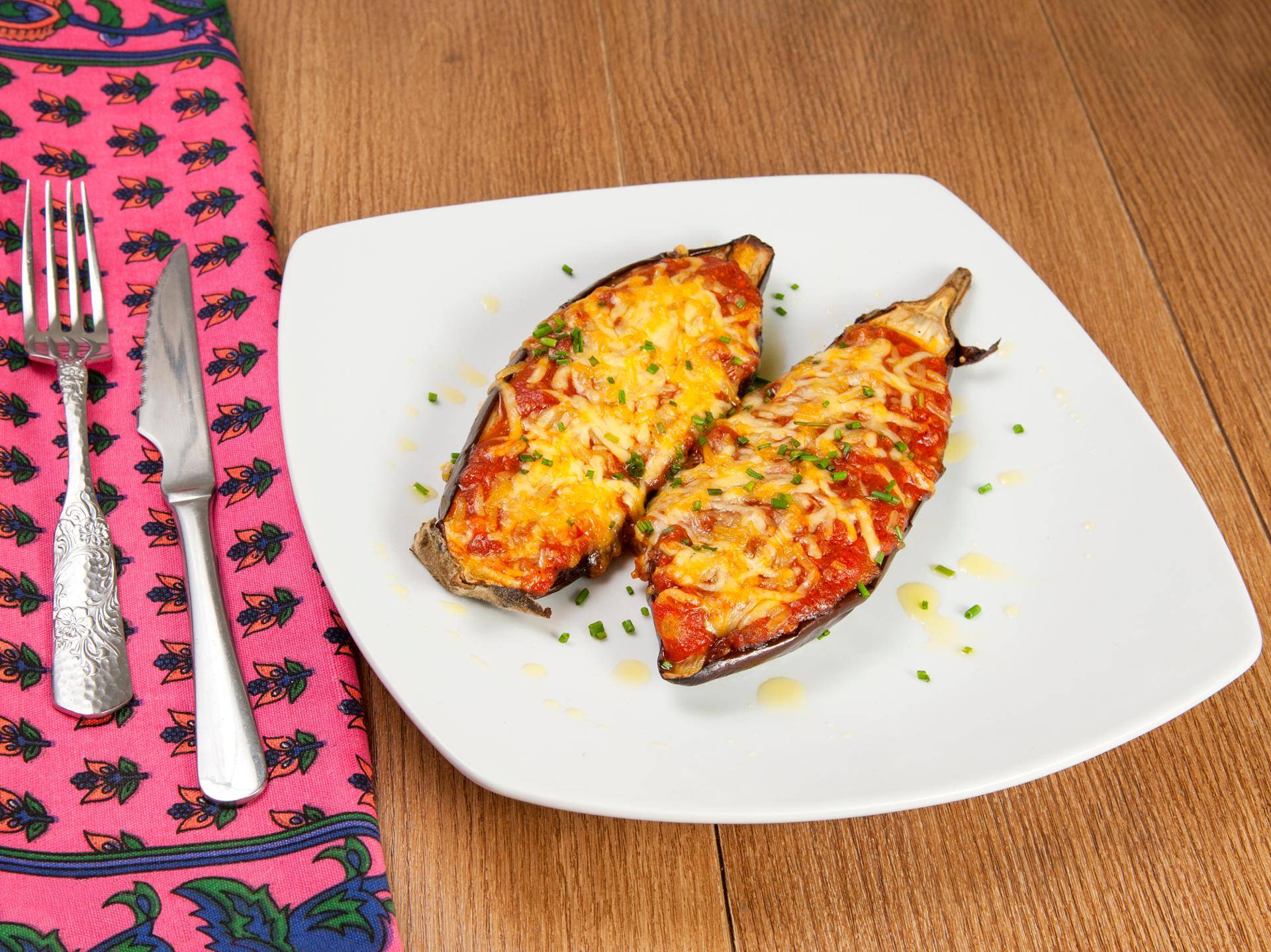 Berenjena rellena de salsa boloñesa - Receta EASY FRY & GRILL 2 in 1 MECHANICAL | Moulinex