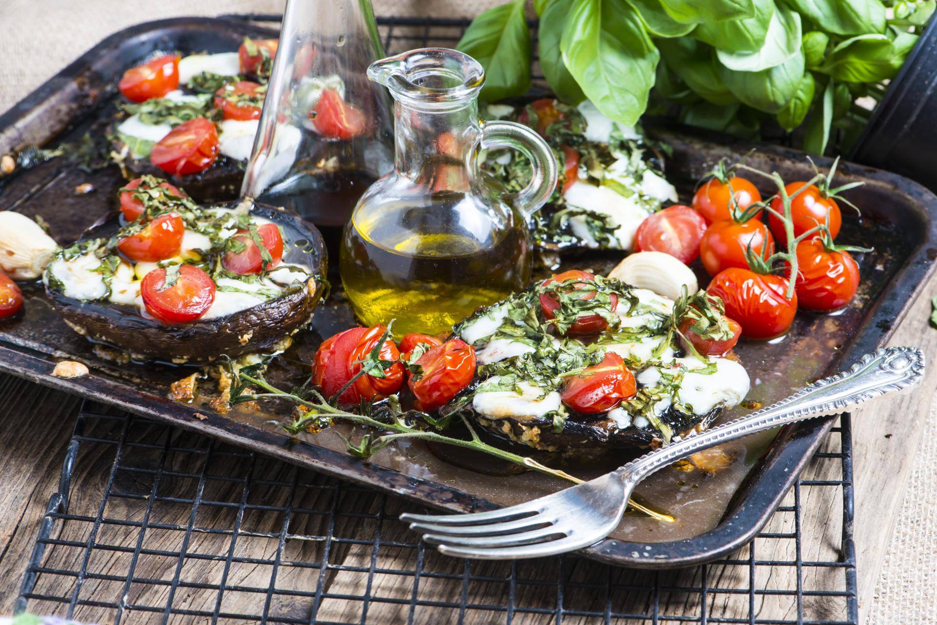 Portobellos Caprese - Receta EASY FRY & GRILL 2 in 1 MECHANICAL | Moulinex