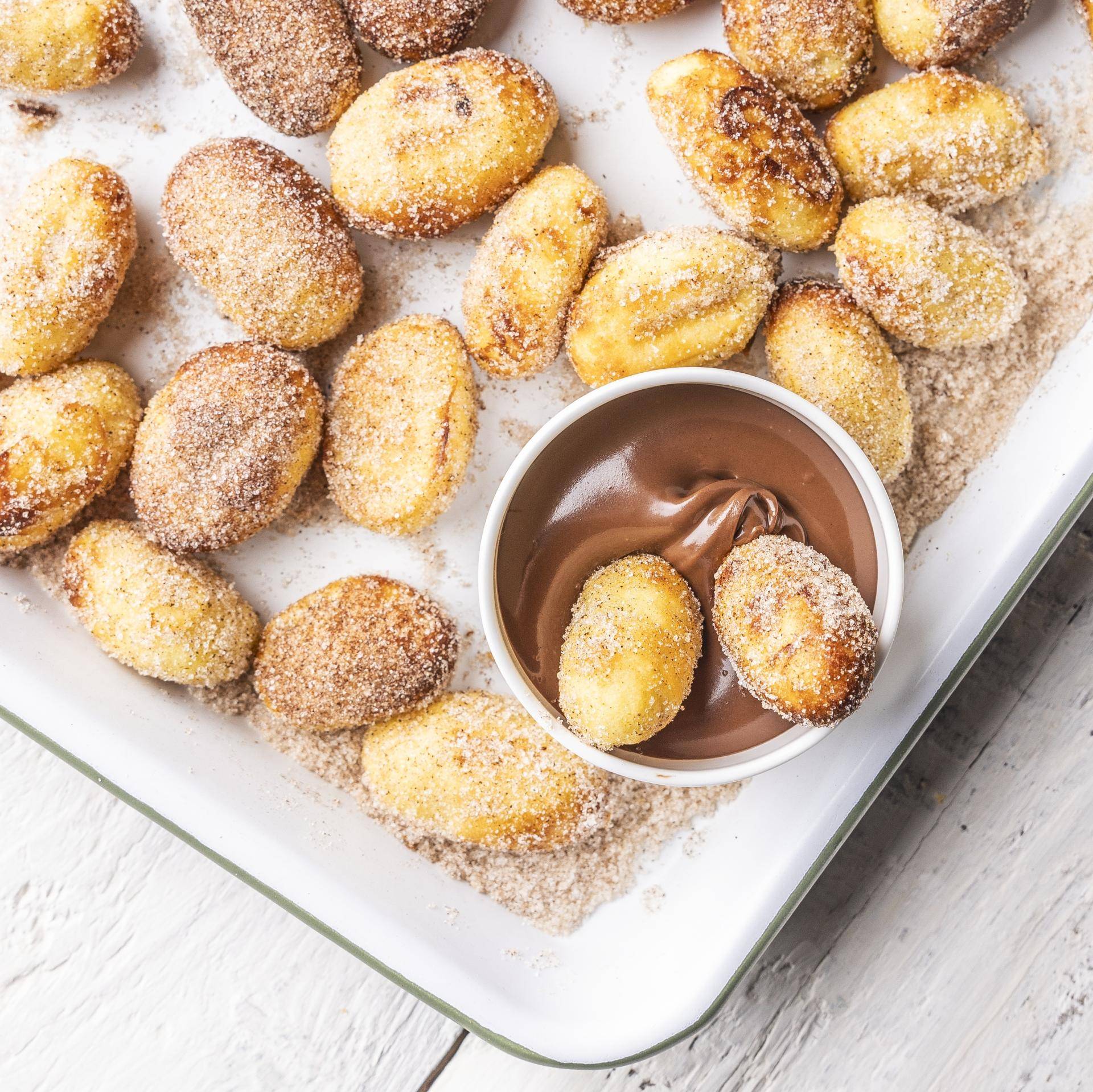 Ñoquis estilo churro con dip de chocolate - Receta Crisp&Go 3P | Moulinex