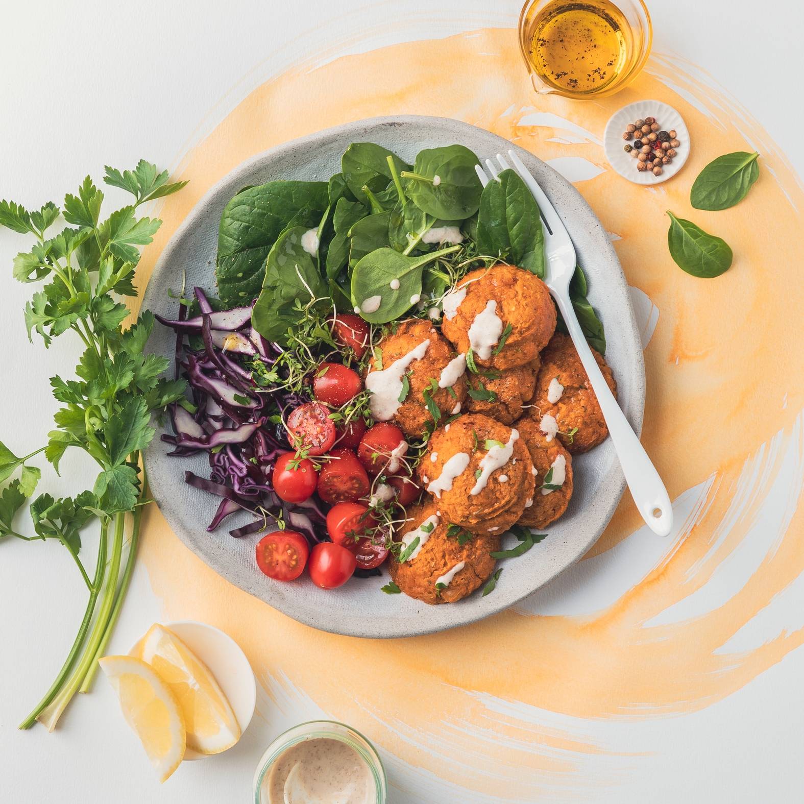 Falafels de batata con salsa tahini - Receta undefined | Moulinex