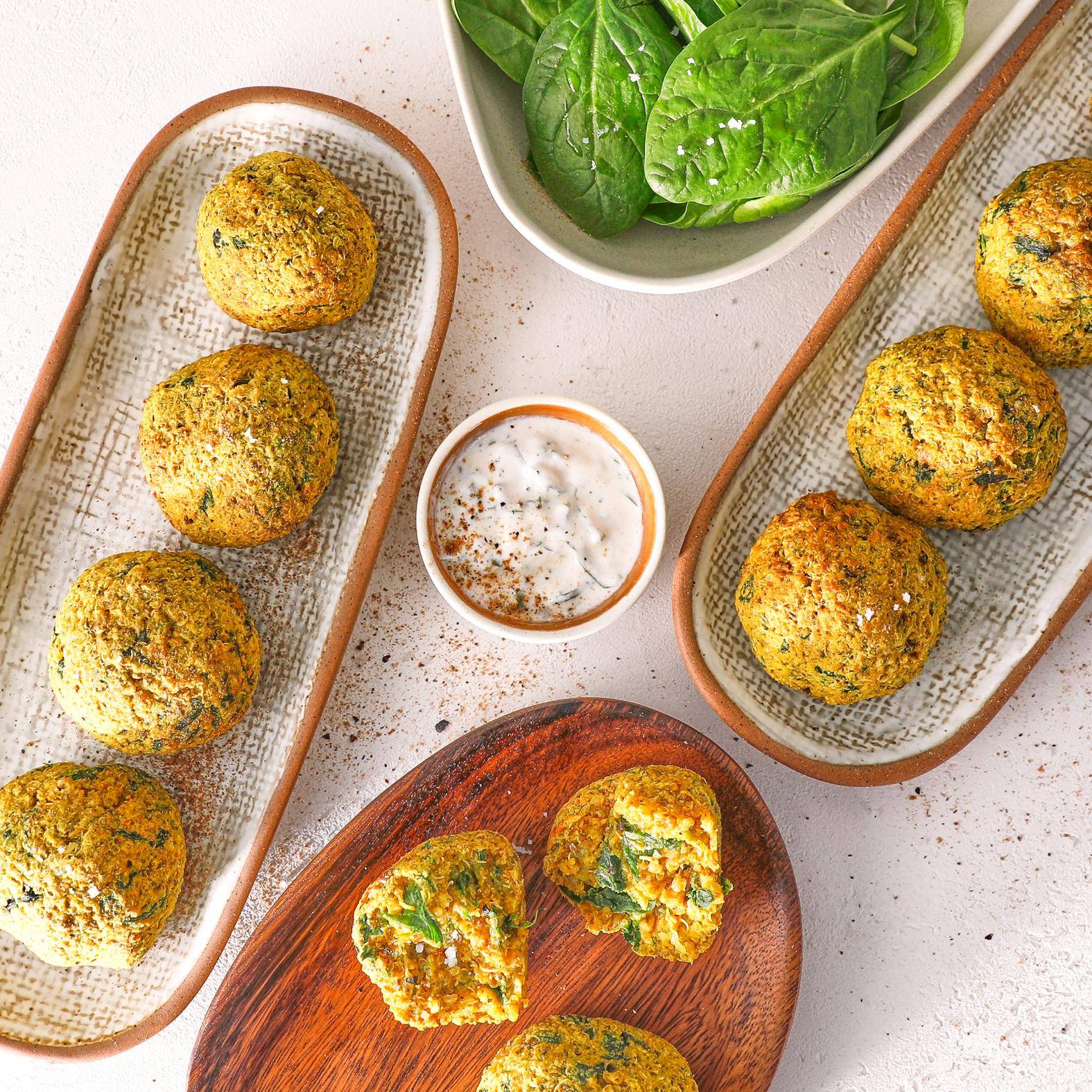 Bolas de espinacas y quinoa - Receta Easy Fry Max | Moulinex