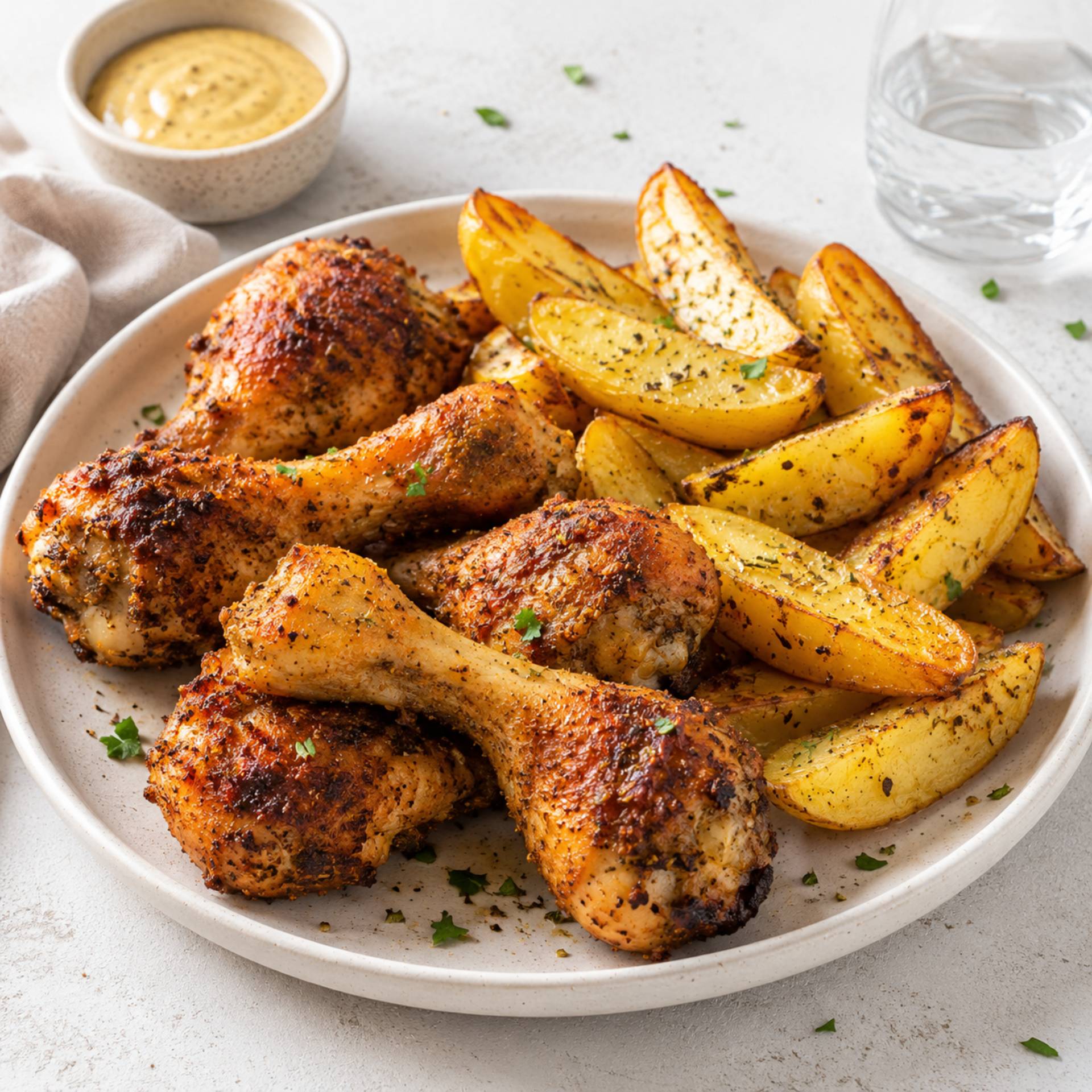 Muslitos de pollo con patatas gajo - Receta Crisp&Go 3P | Moulinex