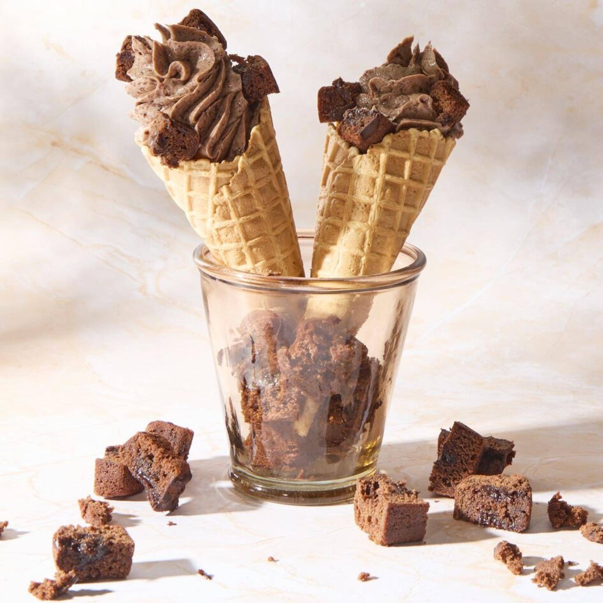 Helado suave de brownie alto en proteínas - Receta Freezi | Moulinex