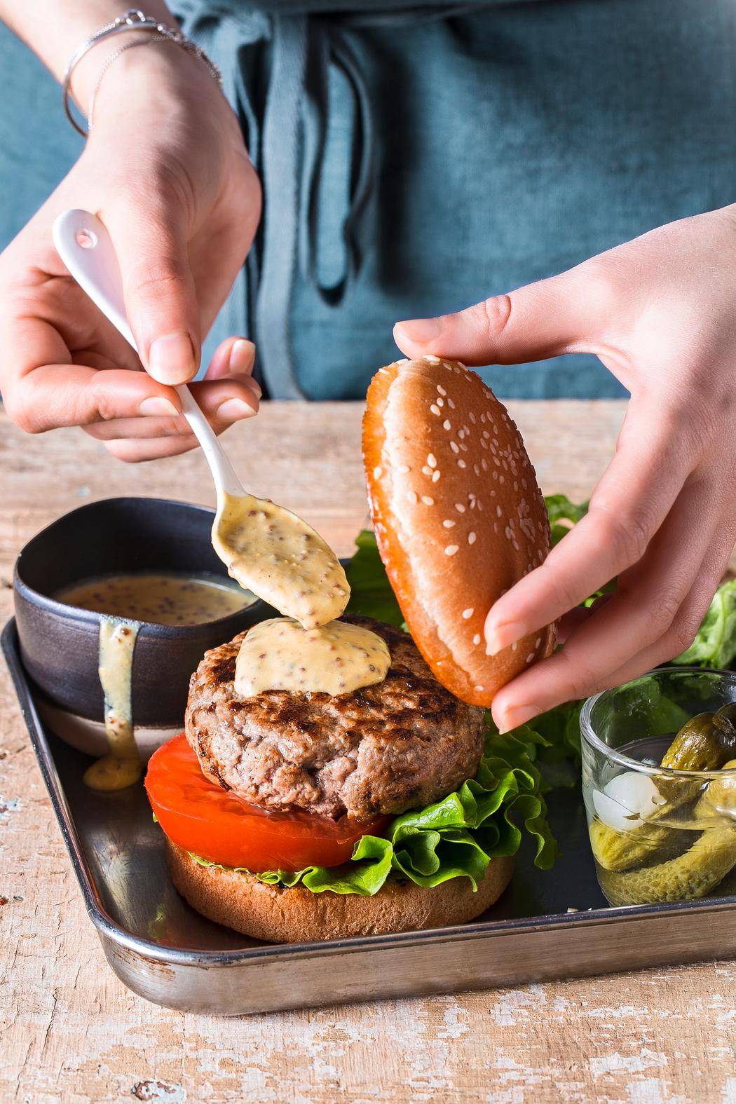 Hamburguesa Deluxe - Receta Easy Fry XL Surface | Moulinex