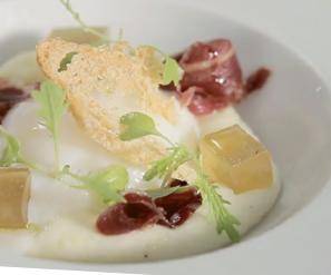 Huevo a baja temperatura con parmentier de patata, ibérico y rúcula - Receta Companion Connect | Moulinex