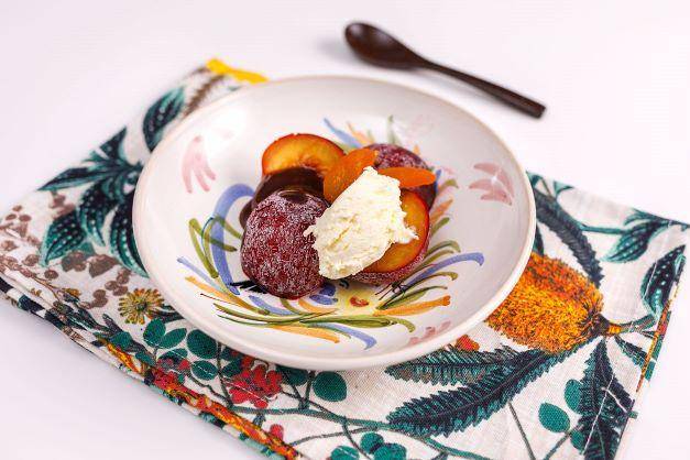 Ciruelas glaseadas con mascarpone - Receta Click&Cook | Moulinex