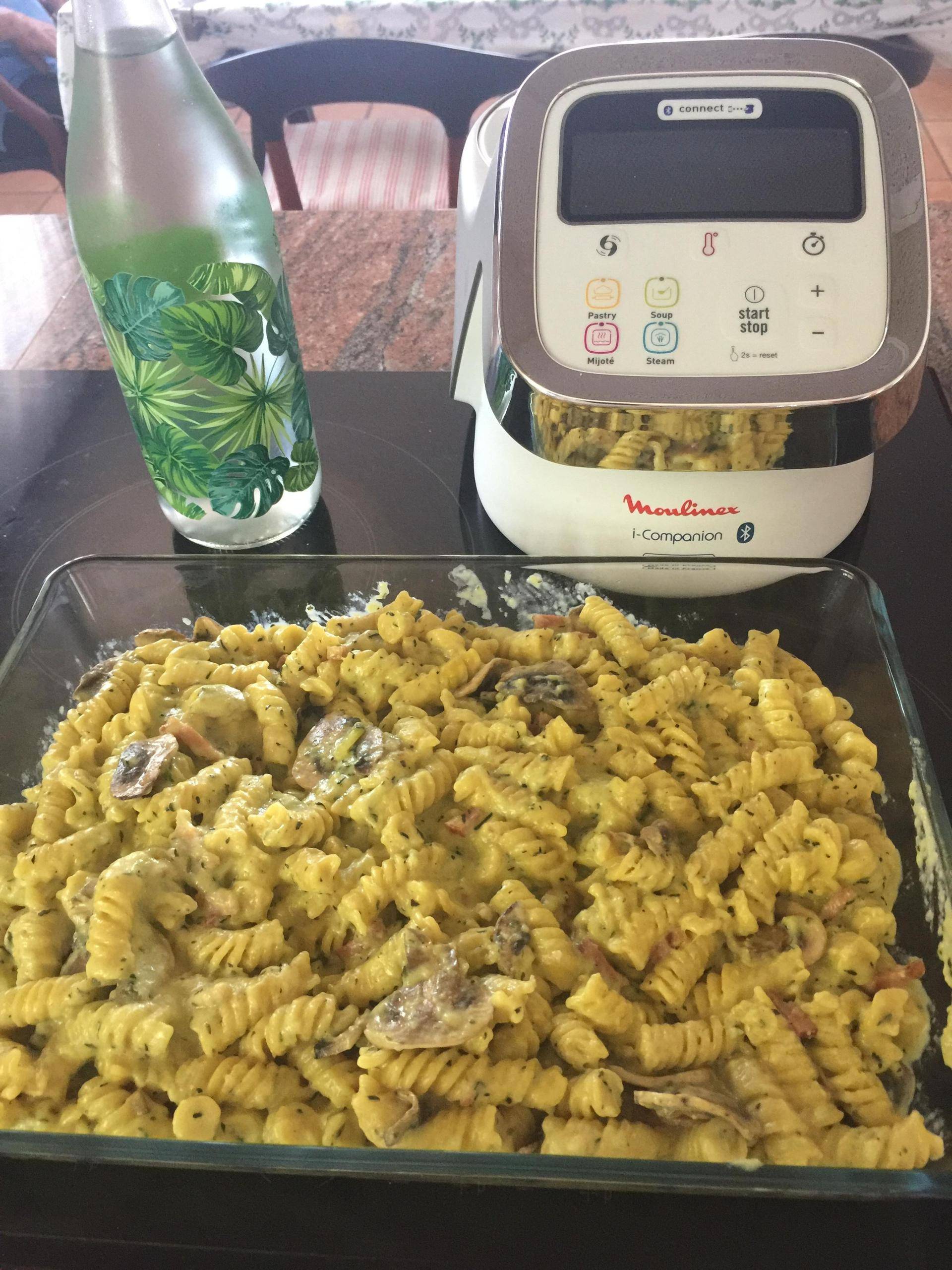 FUSILLI CON CHAMPIÑONES, CALABACIN Y AZAFRAN - Receta Companion Connect | Moulinex