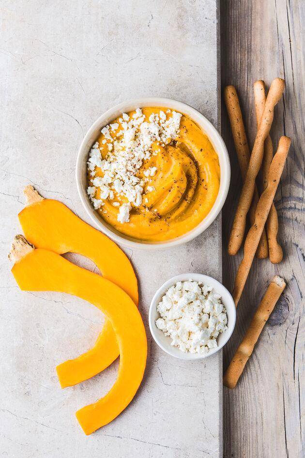 Hummus con calabaza y queso feta - Receta Blend up | Moulinex