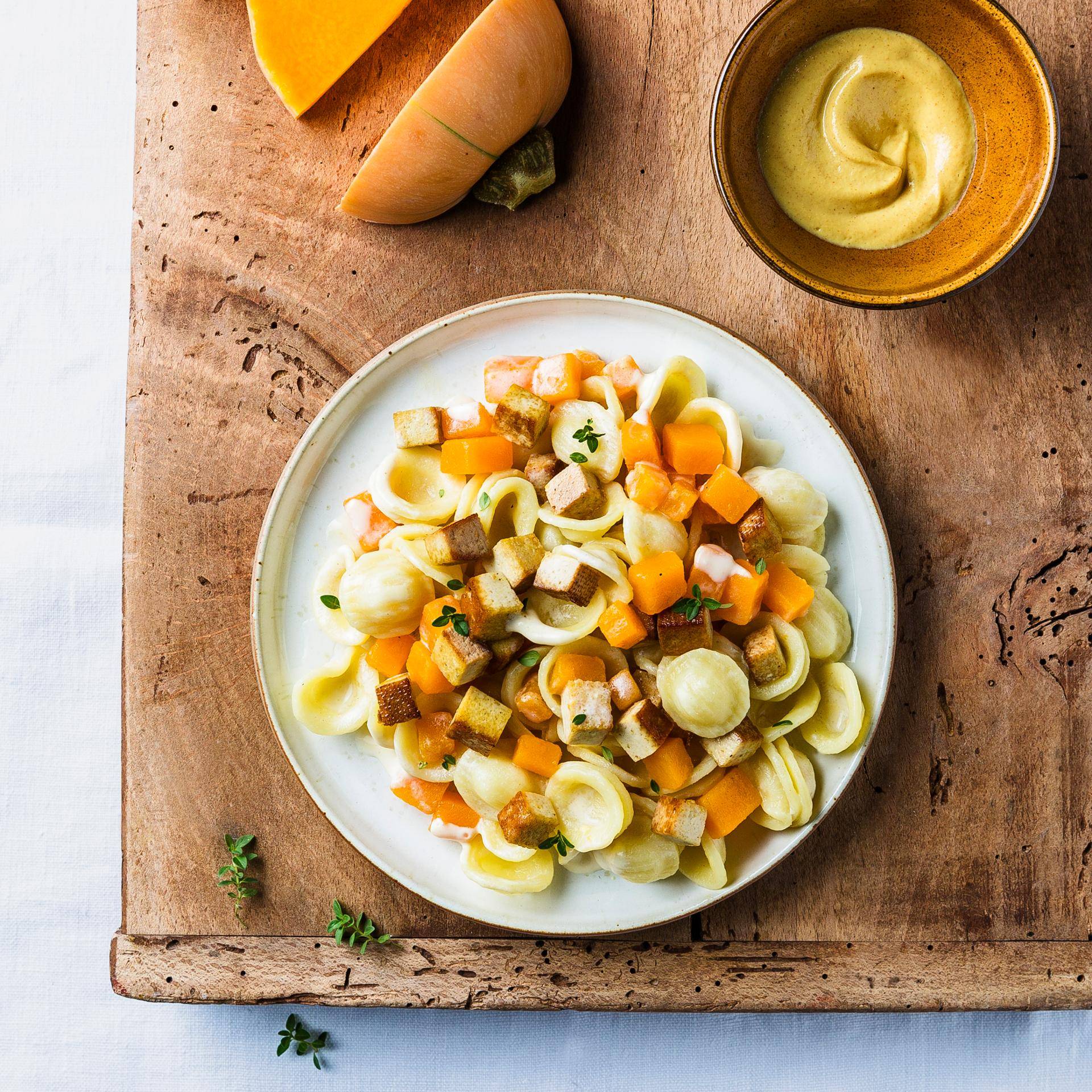 Orecchiette con calabaza y tofu - Receta Cookeo | Moulinex