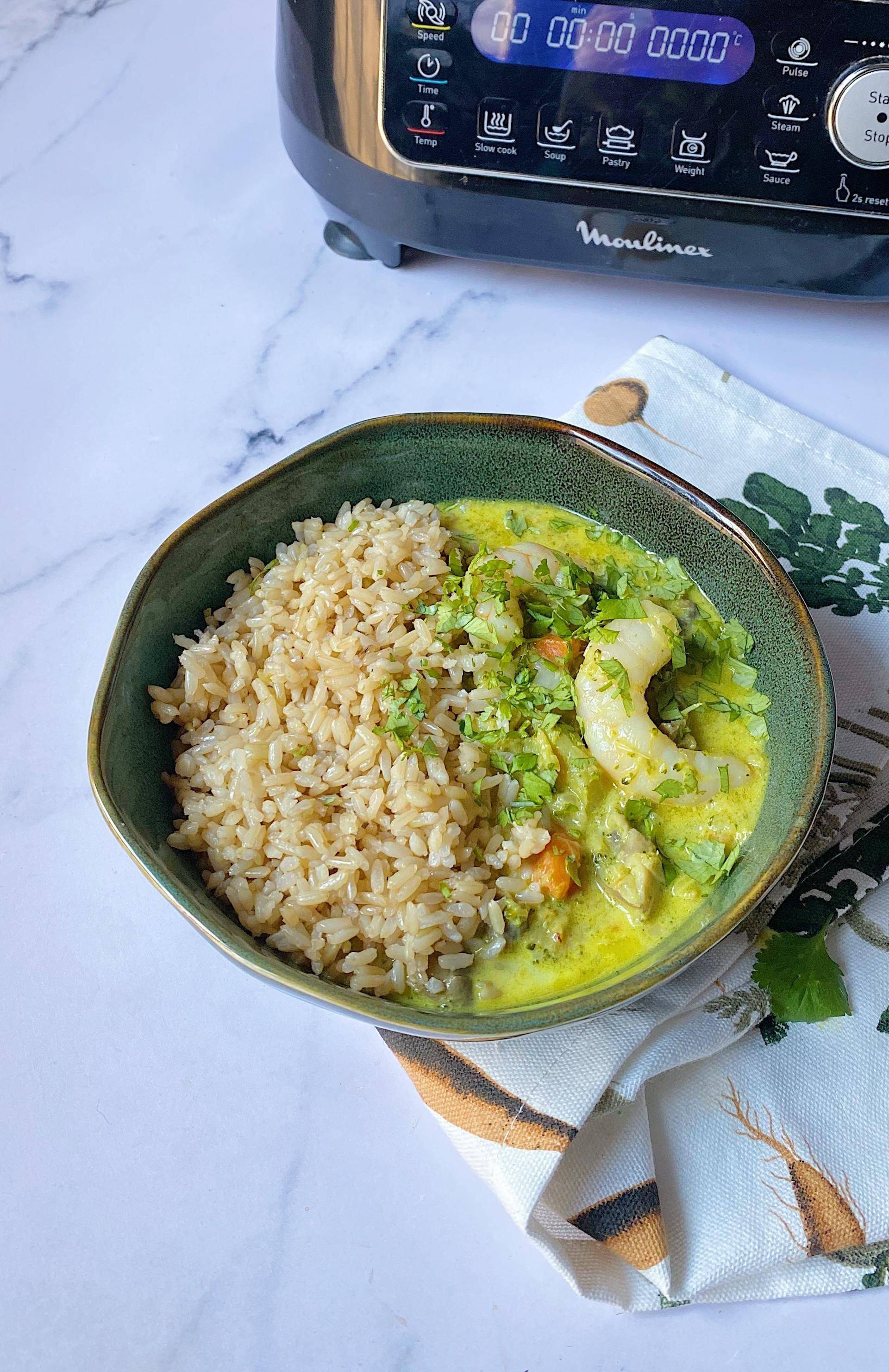 Curry de verduras y gambas Realfooding - Receta Click&Cook | Moulinex