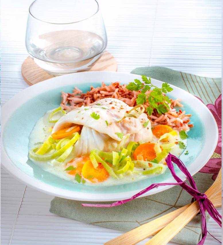 Blanqueta de lubina con curry verde y leche de coco - Receta Companion Connect | Moulinex
