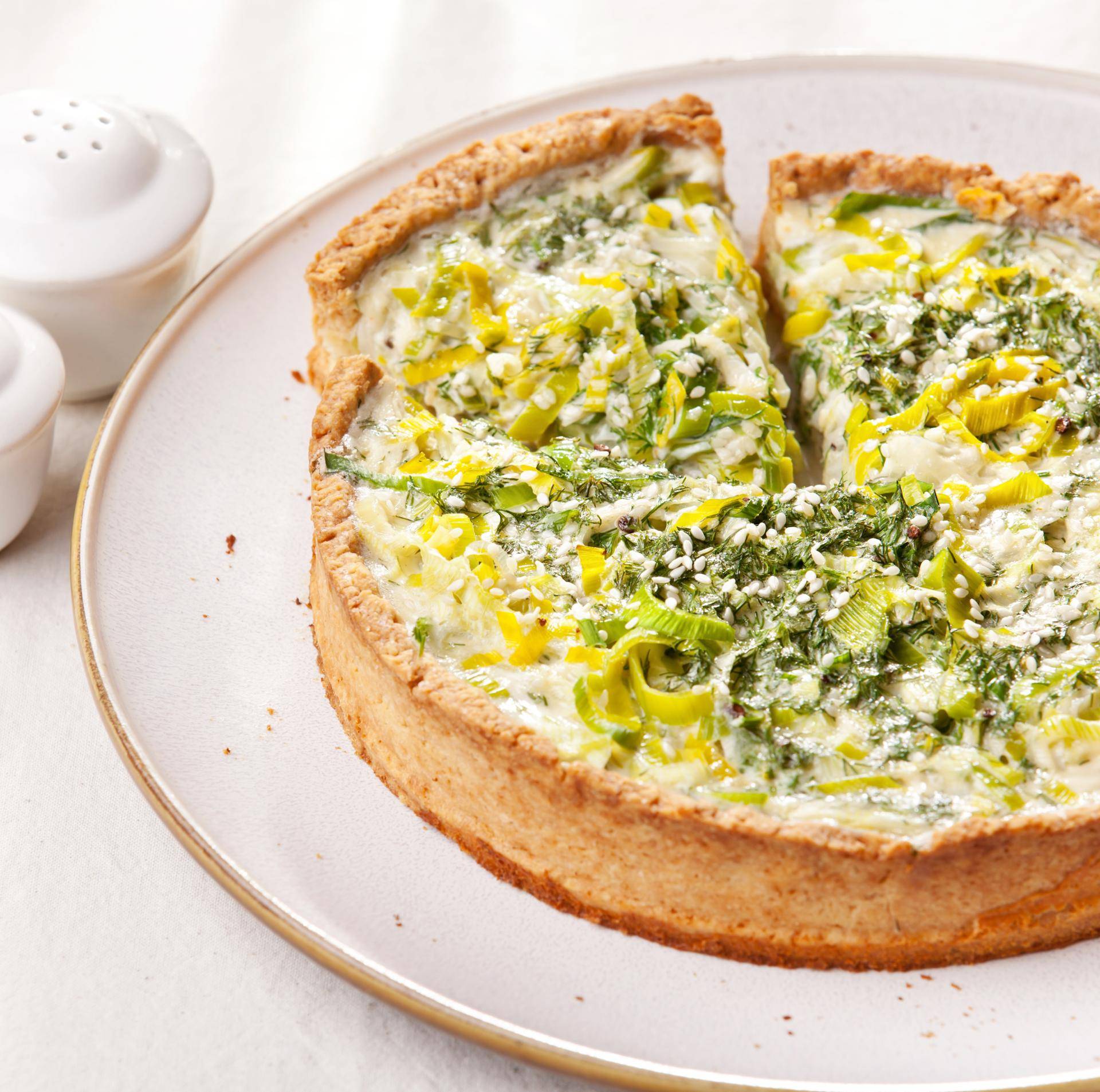 Quiche de puerro y curry - Receta Easy Fry XL Surface | Moulinex