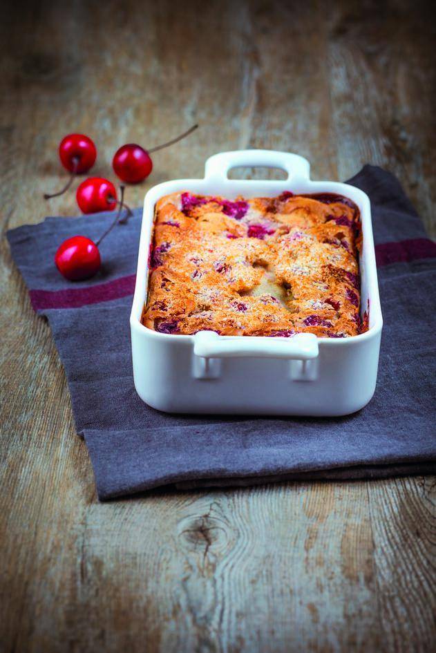 Clafoutis de coco y cereza - Receta Perfectmix + | Moulinex