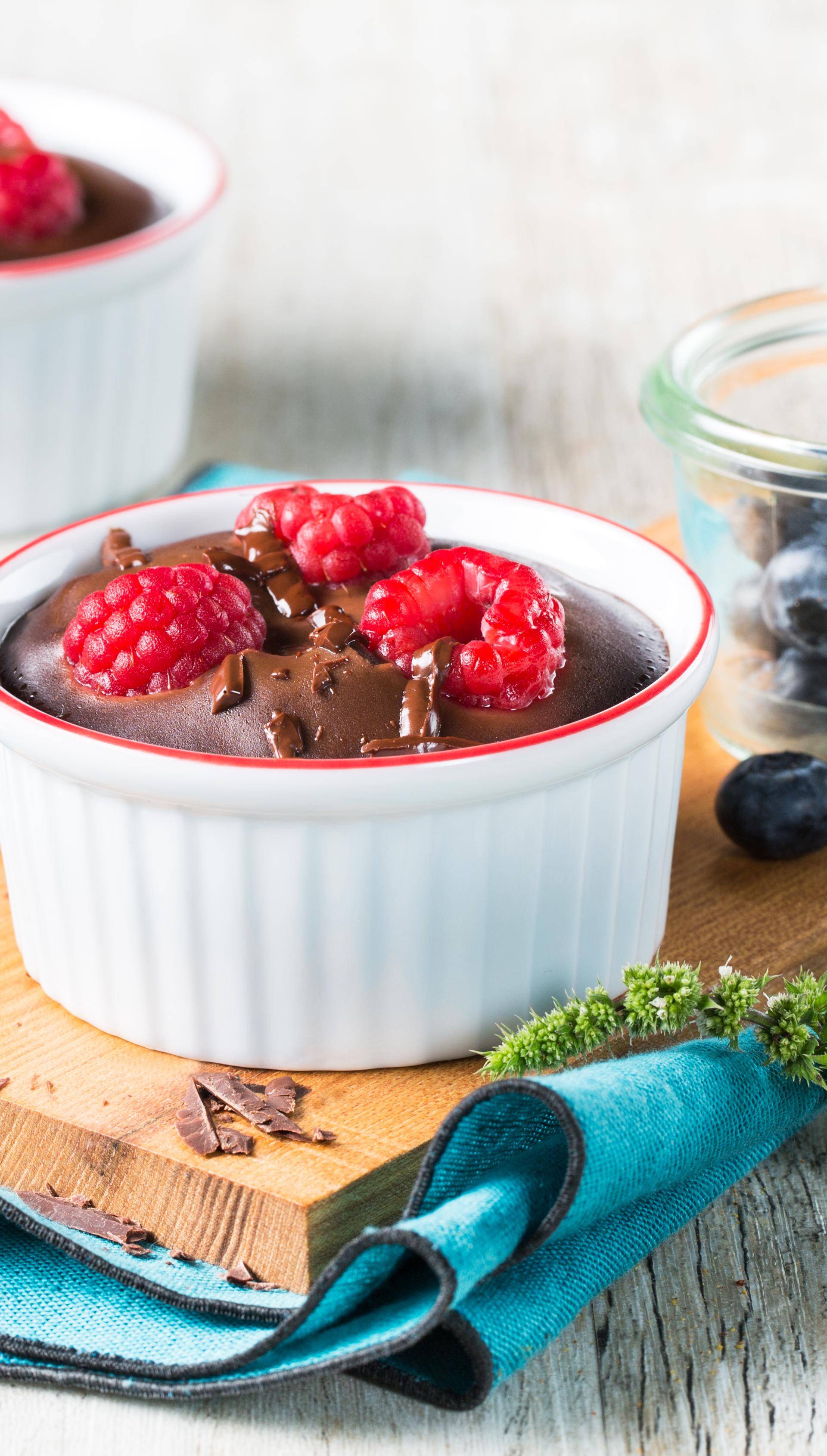 Pudin de chocolate y frambuesa con chía - Receta Perfectmix + | Moulinex