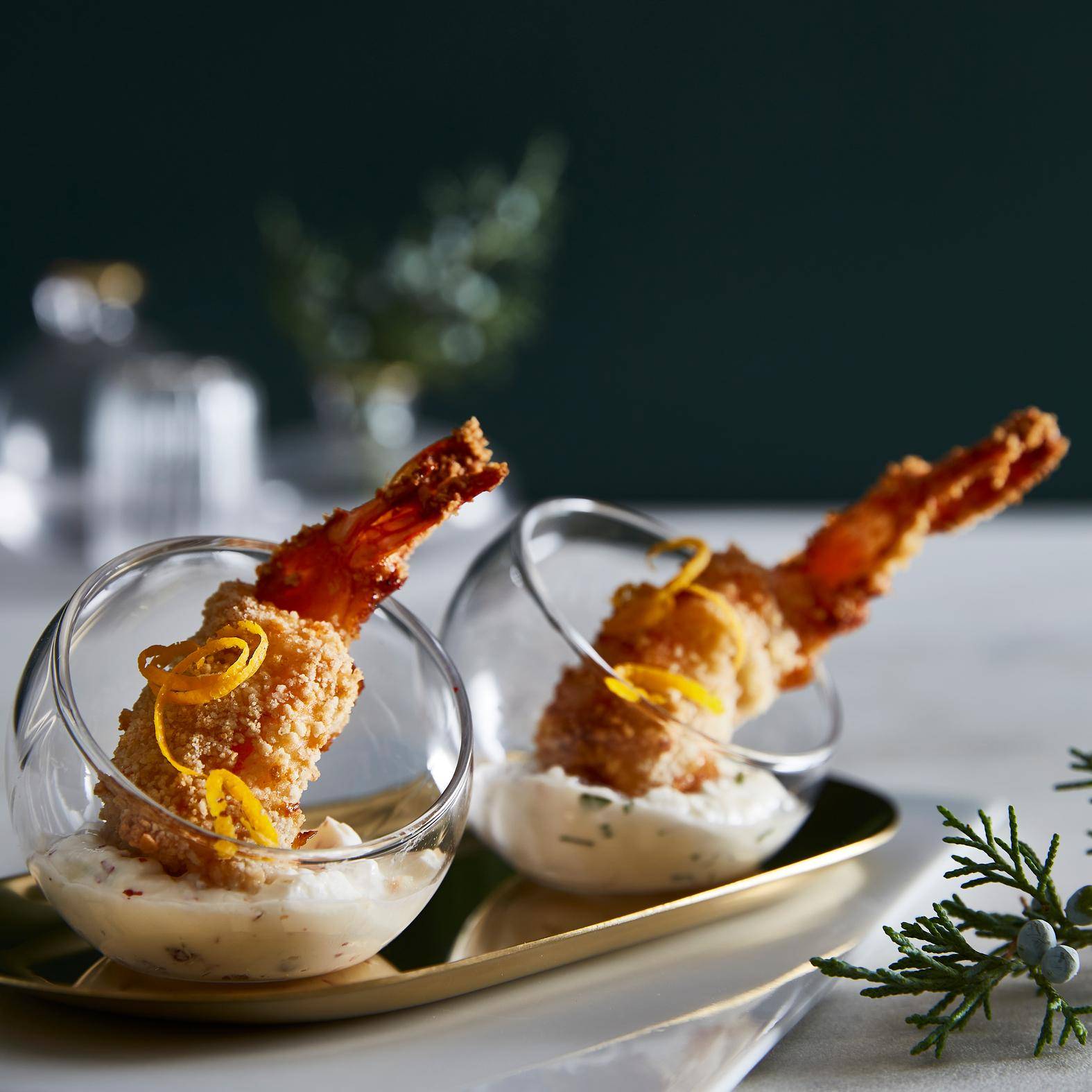 Gambas mariposa rellenas de salsa de yogur - Receta EASY FRY & GRILL 2 in 1 DIGITAL | Moulinex