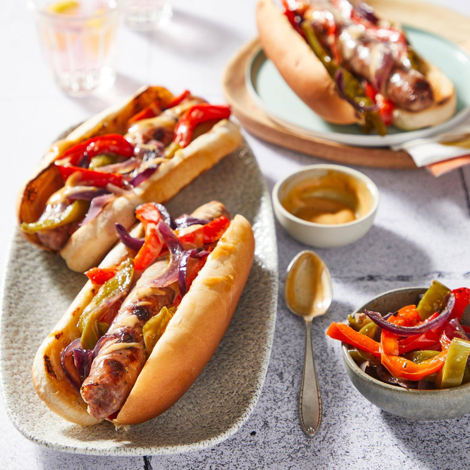 Perritos calientes de salchichas y verduras - Receta OptiGrill 2in1 | Moulinex