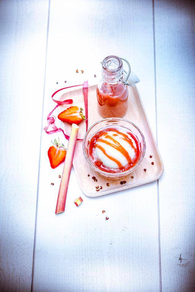 Coulis de fresas, ruibarbo y pimienta de Sichuan - Receta Perfectmix Cook | Moulinex