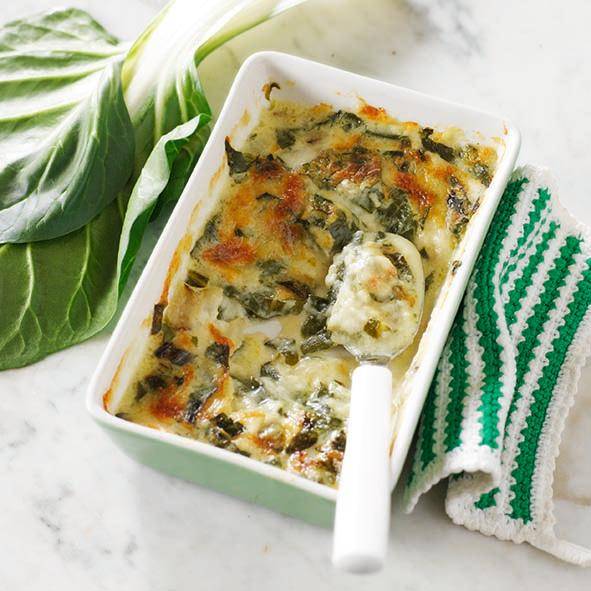 Acelgas gratinadas con salsa bechamel - Receta Click&Cook | Moulinex