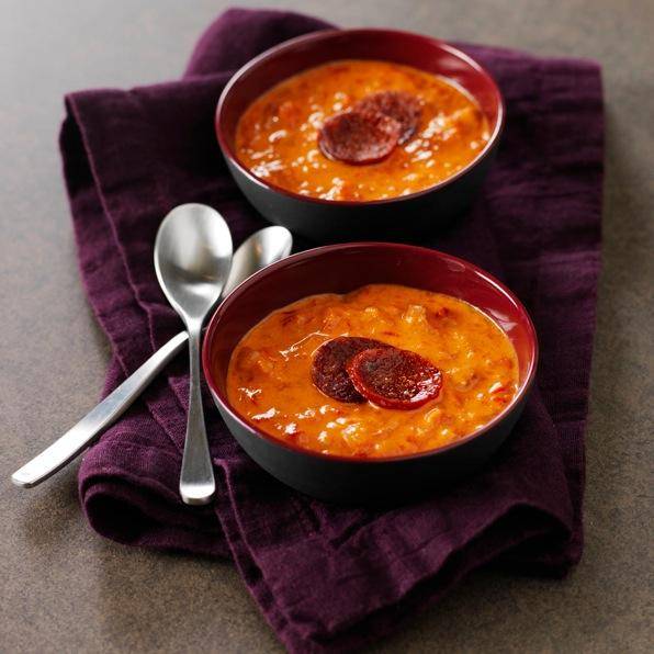 Crema de pimiento con chorizo - Receta Companion | Moulinex