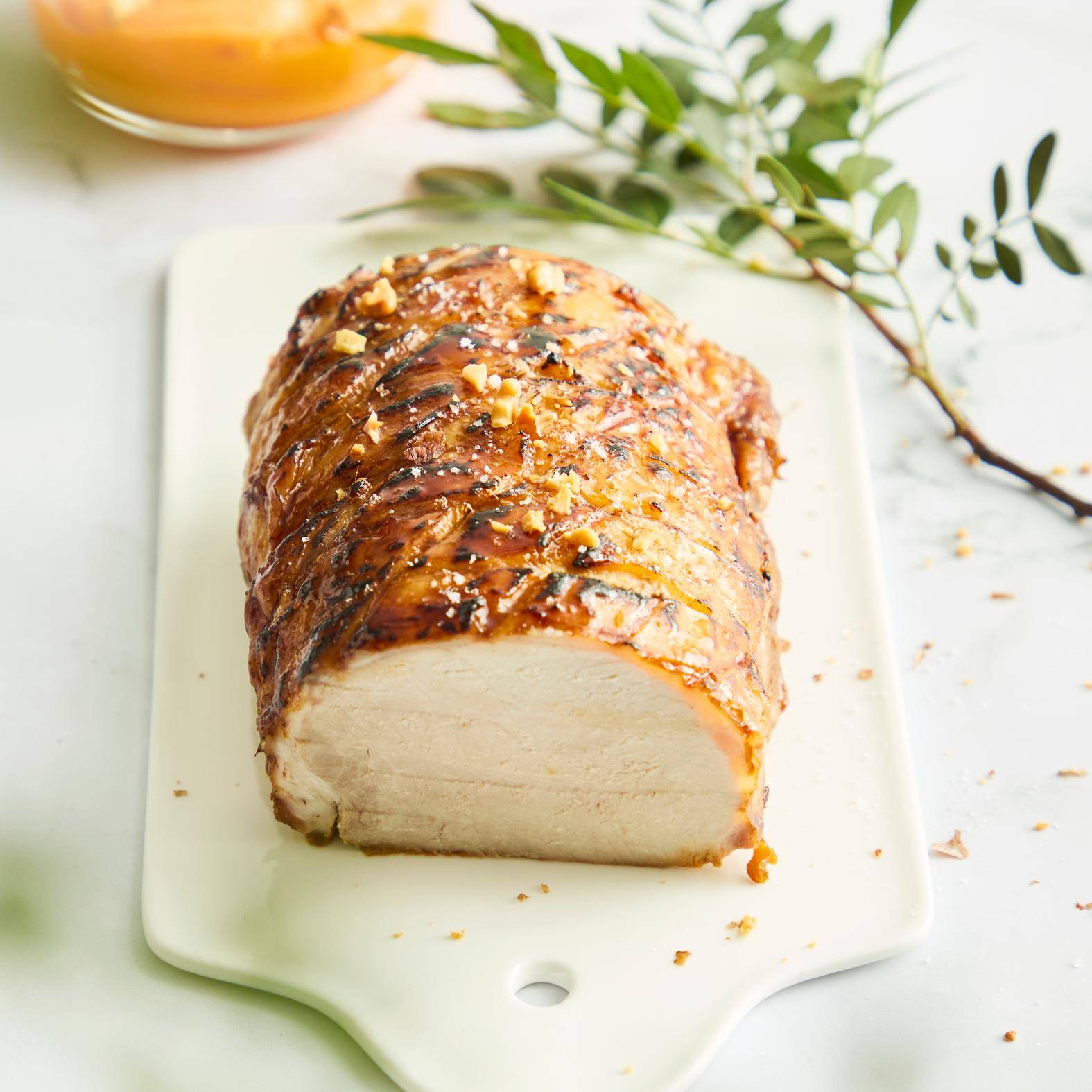 Cerdo asado glaseado con miel y puré de nueces y boniato - Receta Dual EasyFry | Moulinex