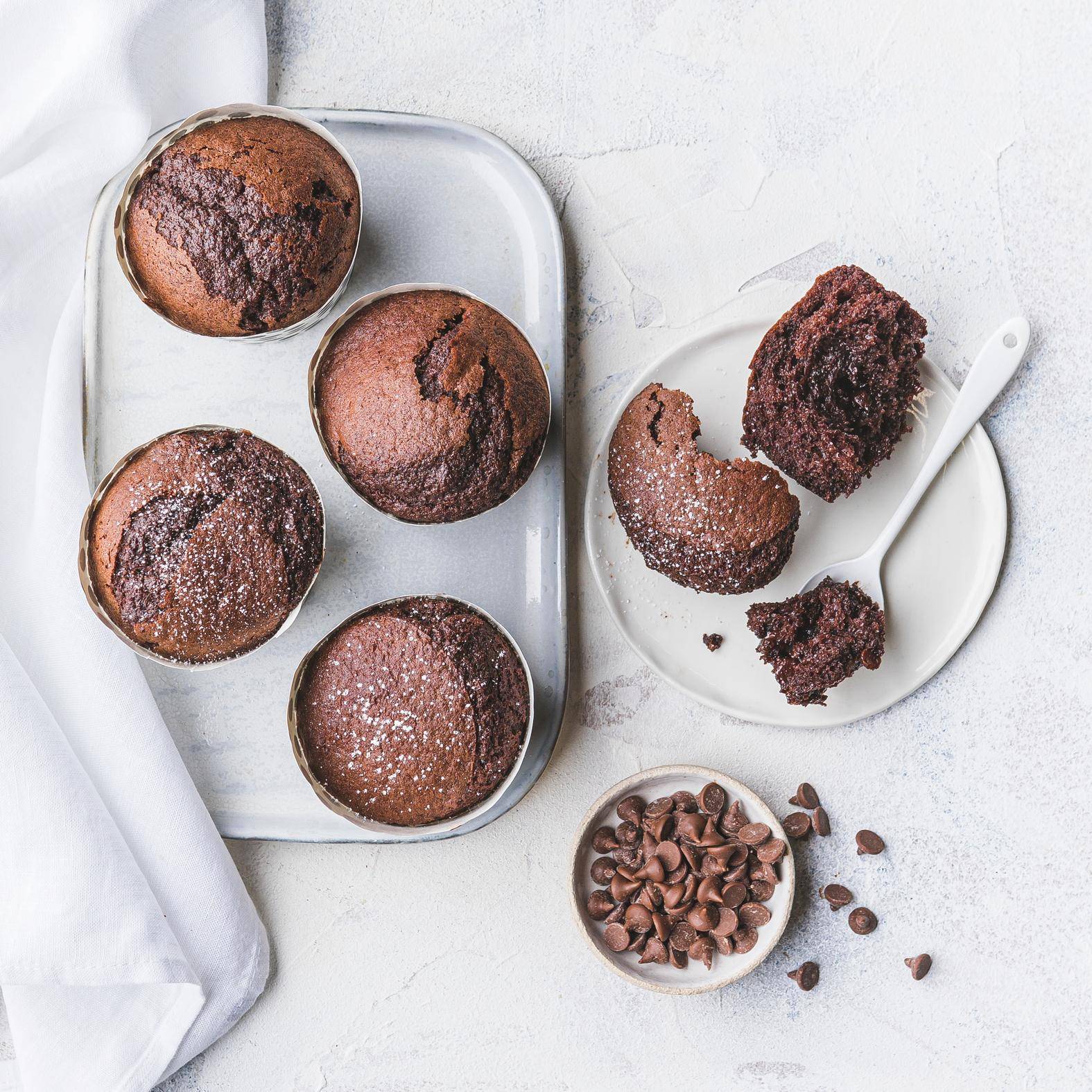 Muffins de chocolate - Receta Dual EasyFry&Grill | Moulinex