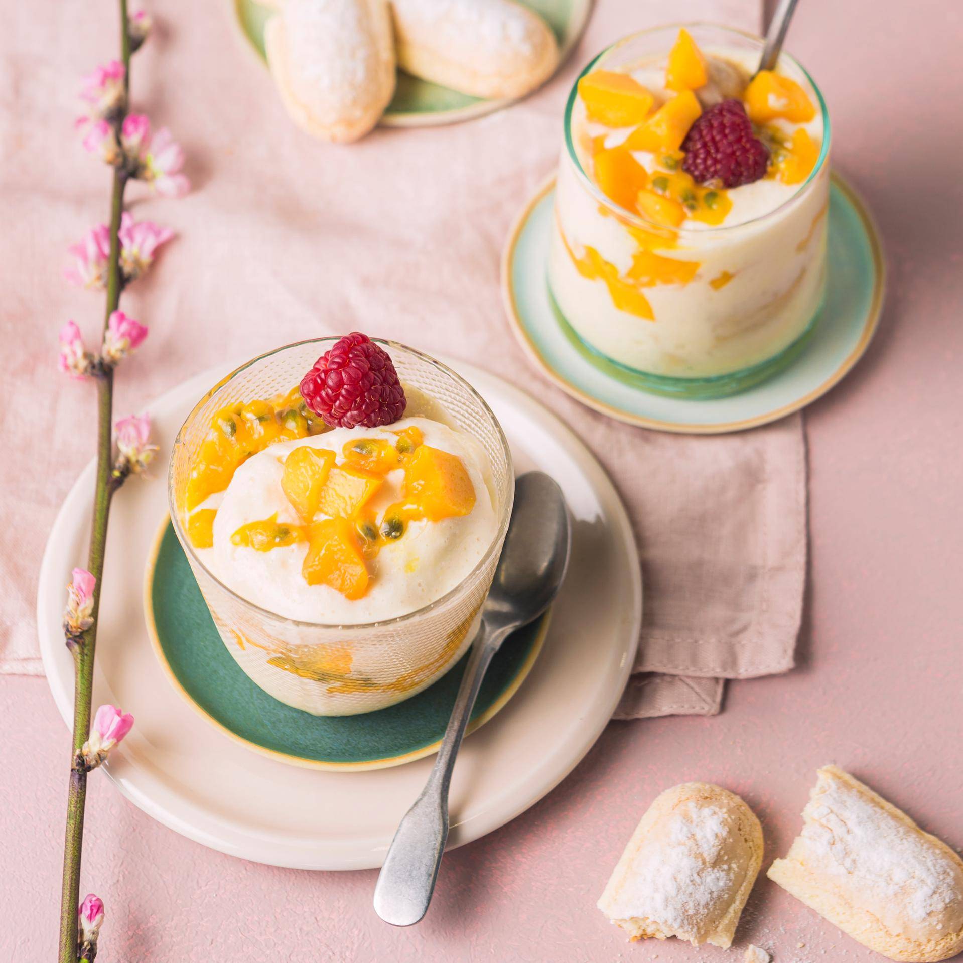 Tiramisú de mango y maracuyá - Receta Companion | Moulinex