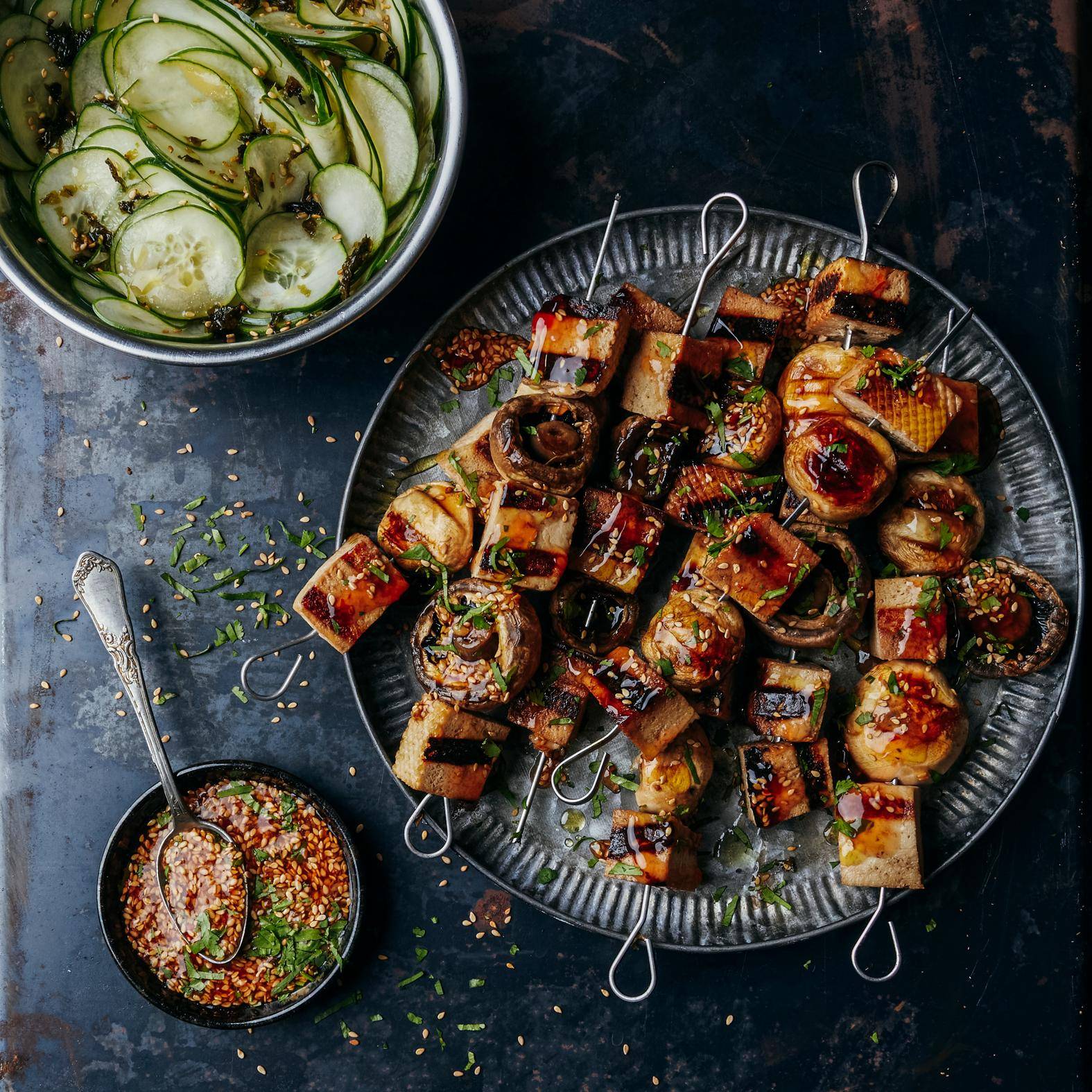 Brochetas de tofu con miel y sésamo tostado - Receta OptiGrill 2in1 | Moulinex