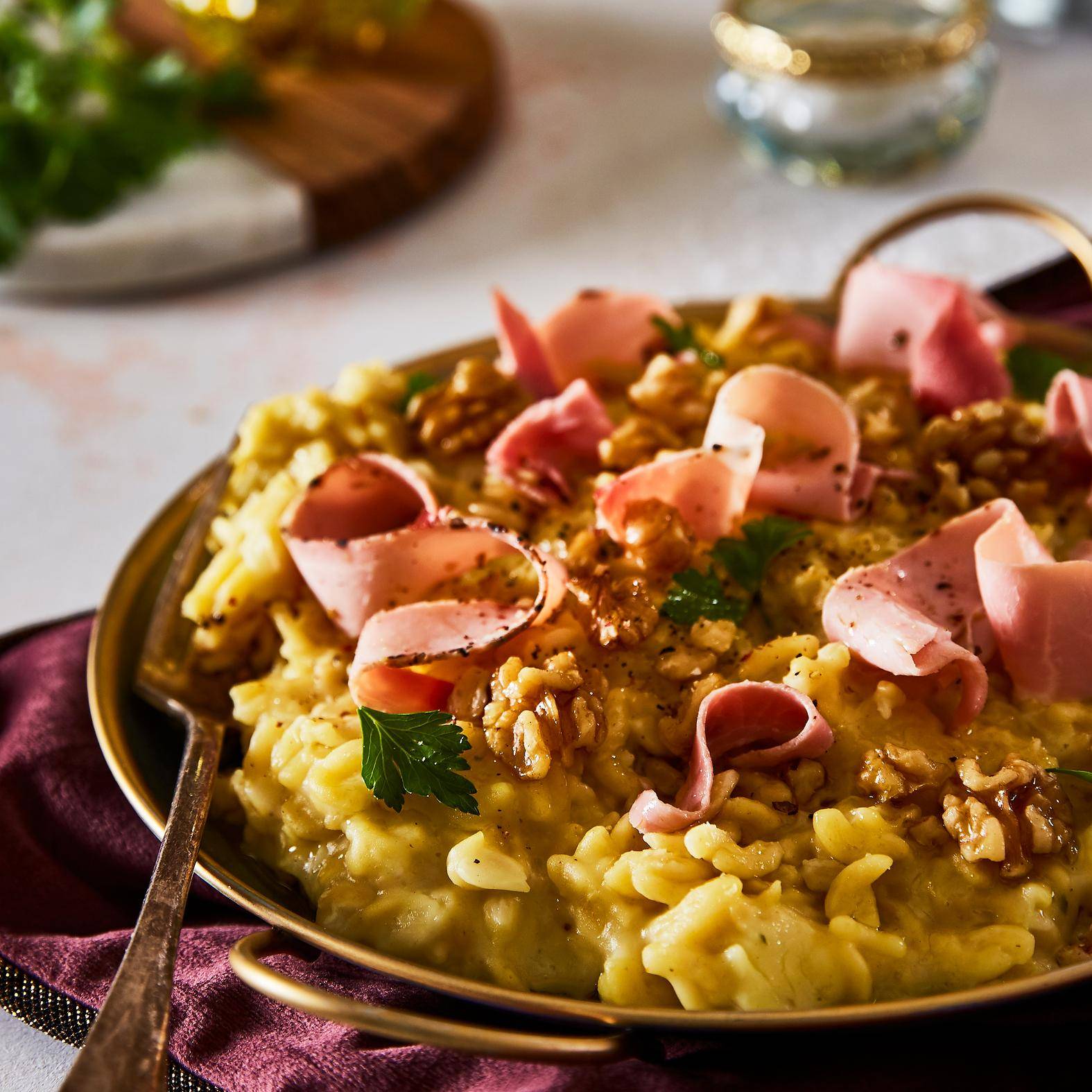 Risotto de conchas de pasta con aceite de trufa - Receta Click&Cook | Moulinex
