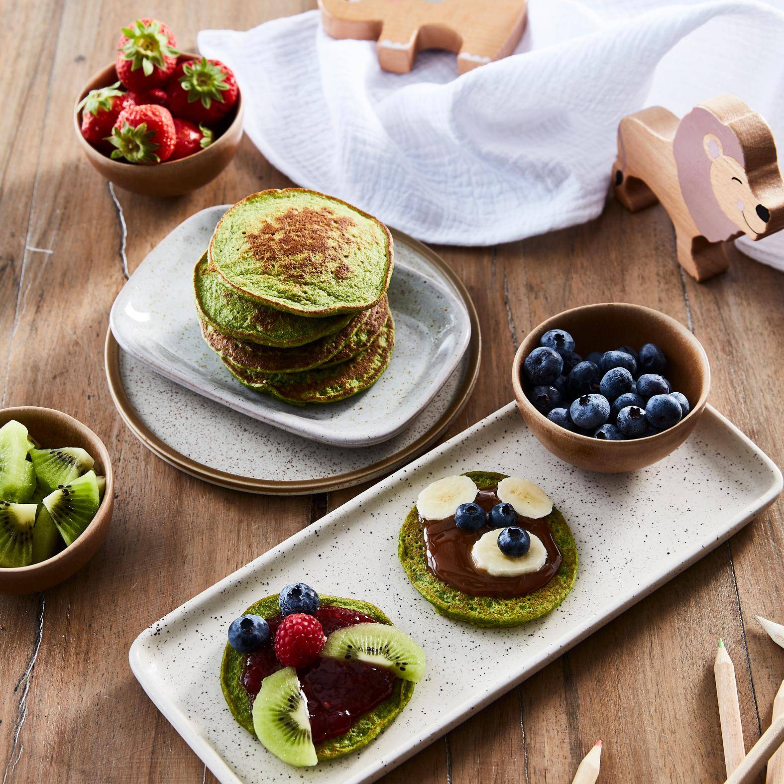 Tortitas energéticas verdes con plátano y espinacas - Receta Blend up | Moulinex