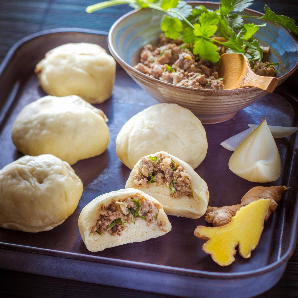 Banh Bao de carne de vacuno y champiñones - Receta Companion Connect | Moulinex