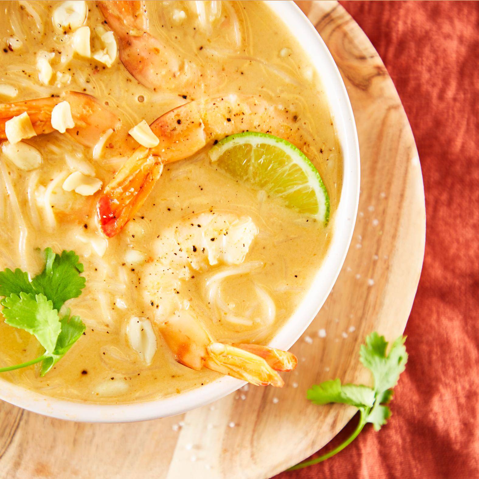 Sopa de curry rojo tailandés con gambas - Receta Click&Cook | Moulinex