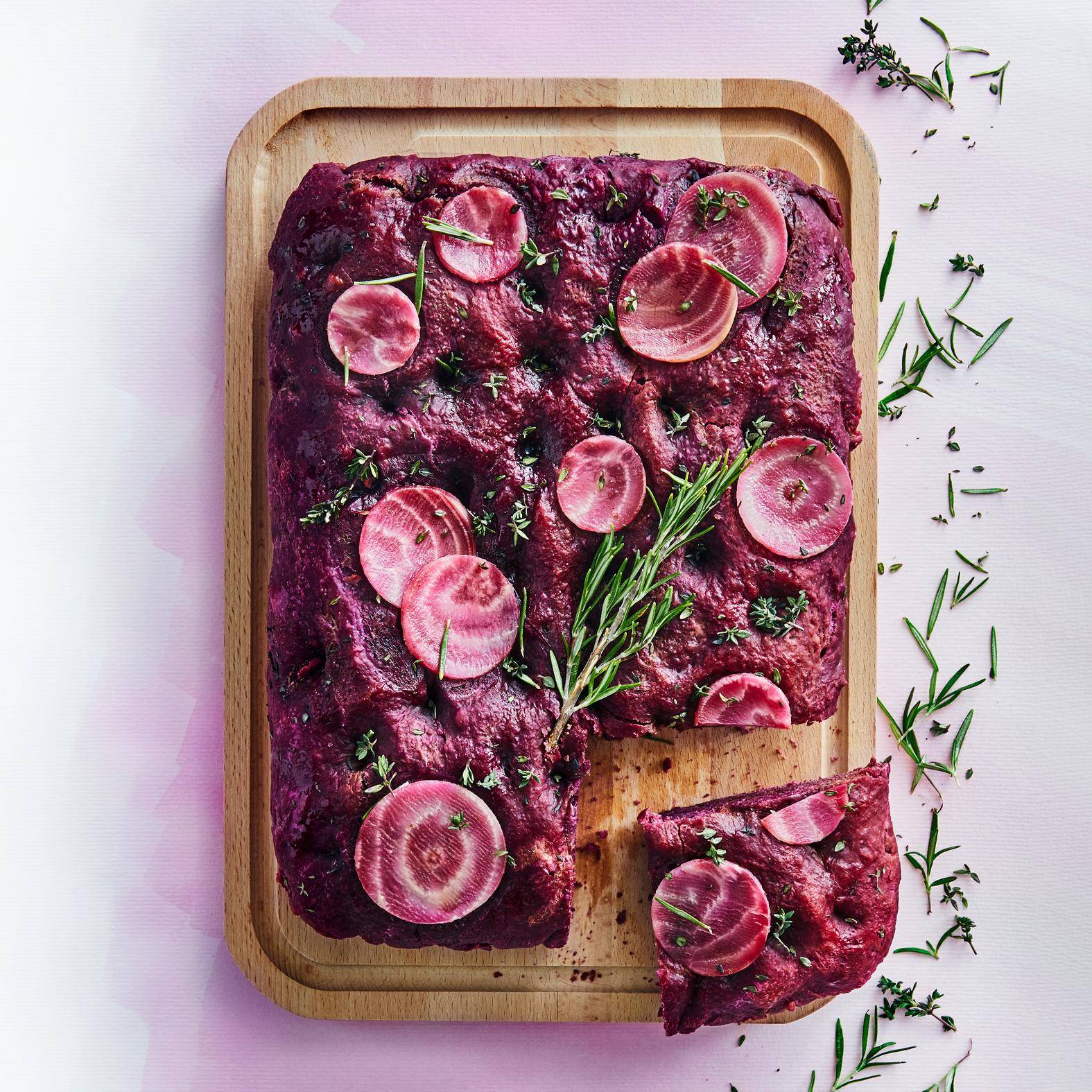Focaccia de remolacha - Receta Click&Cook | Moulinex