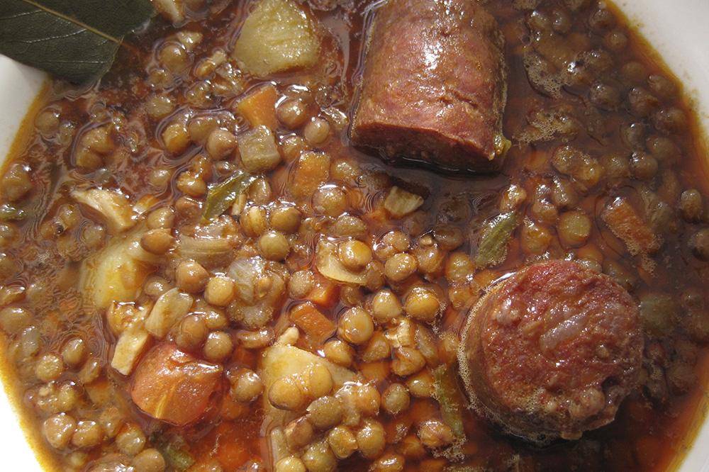Lentejas con chorizo, patata y morcilla - Receta Companion Connect XL | Moulinex