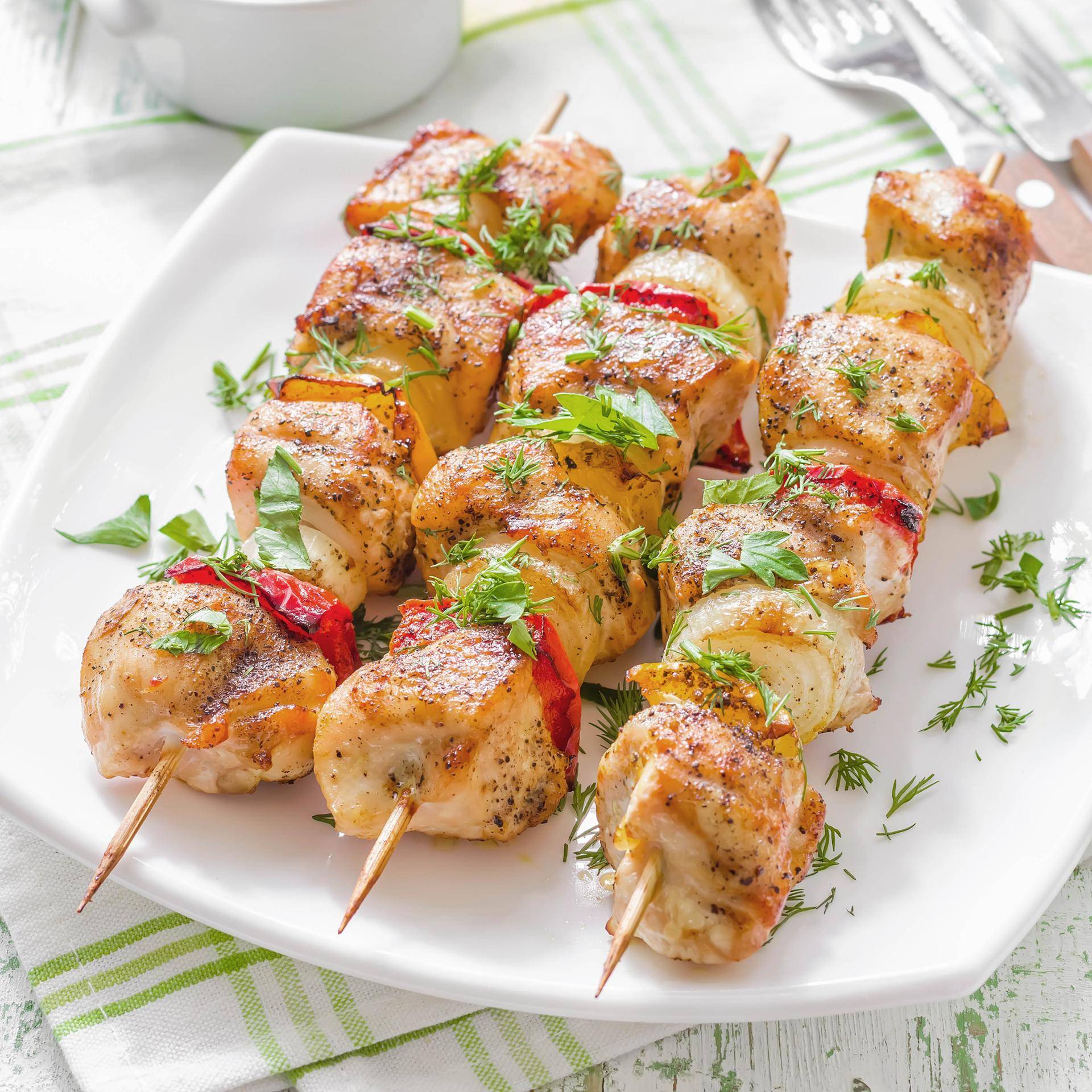 Brochetas de pollo y pimiento - Receta Dual EasyFry&Grill | Moulinex
