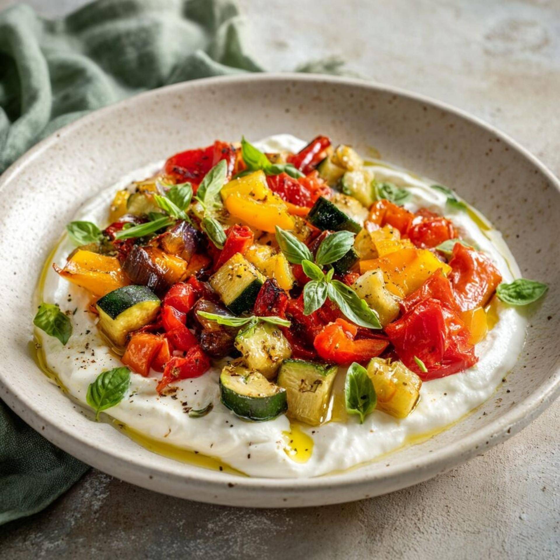 Verduras Asadas Mediterráneas, Salsa de Yogur - Receta Companion Connect | Moulinex