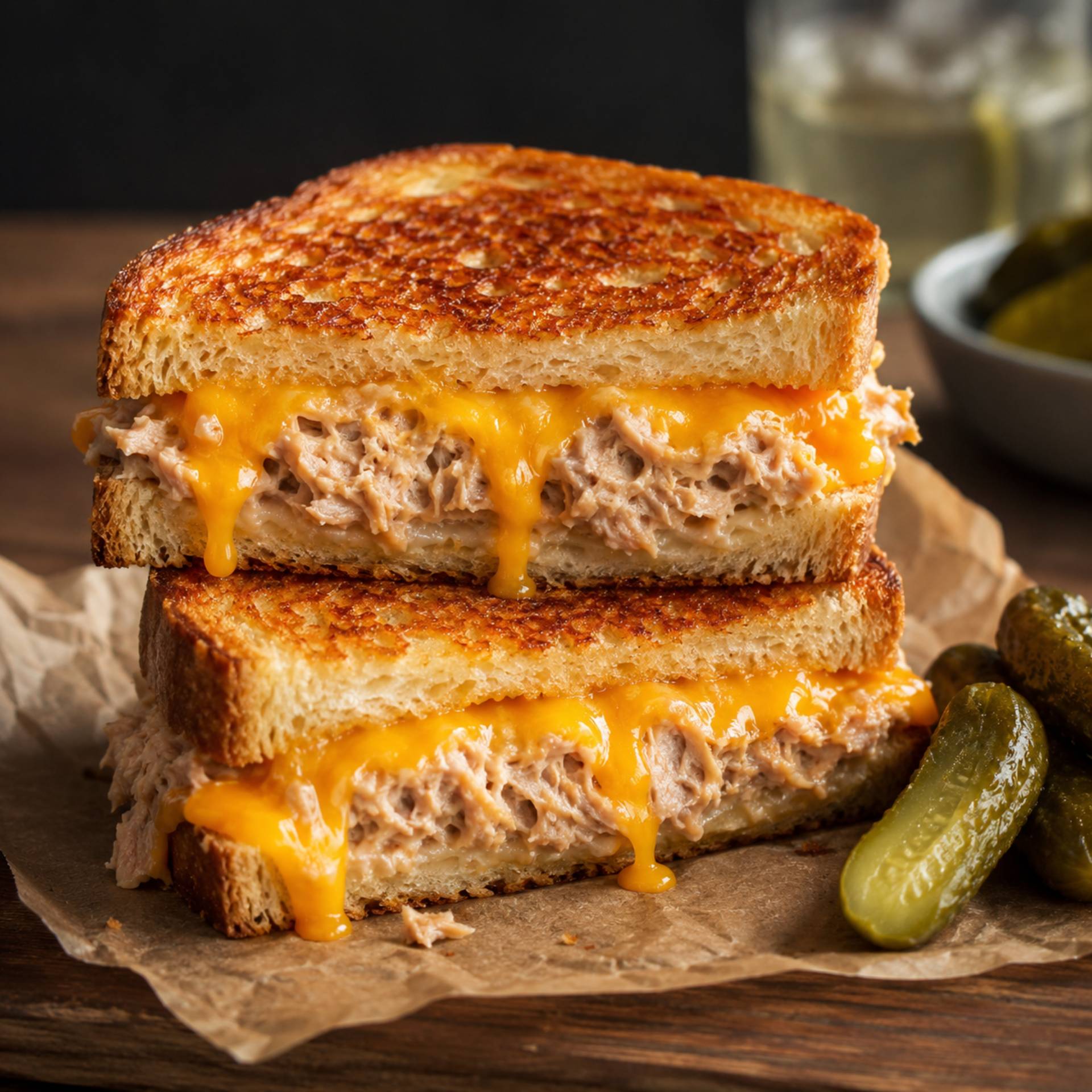 Sandwich de atún y queso Cheddar - Receta Crisp&Go 3P | Moulinex