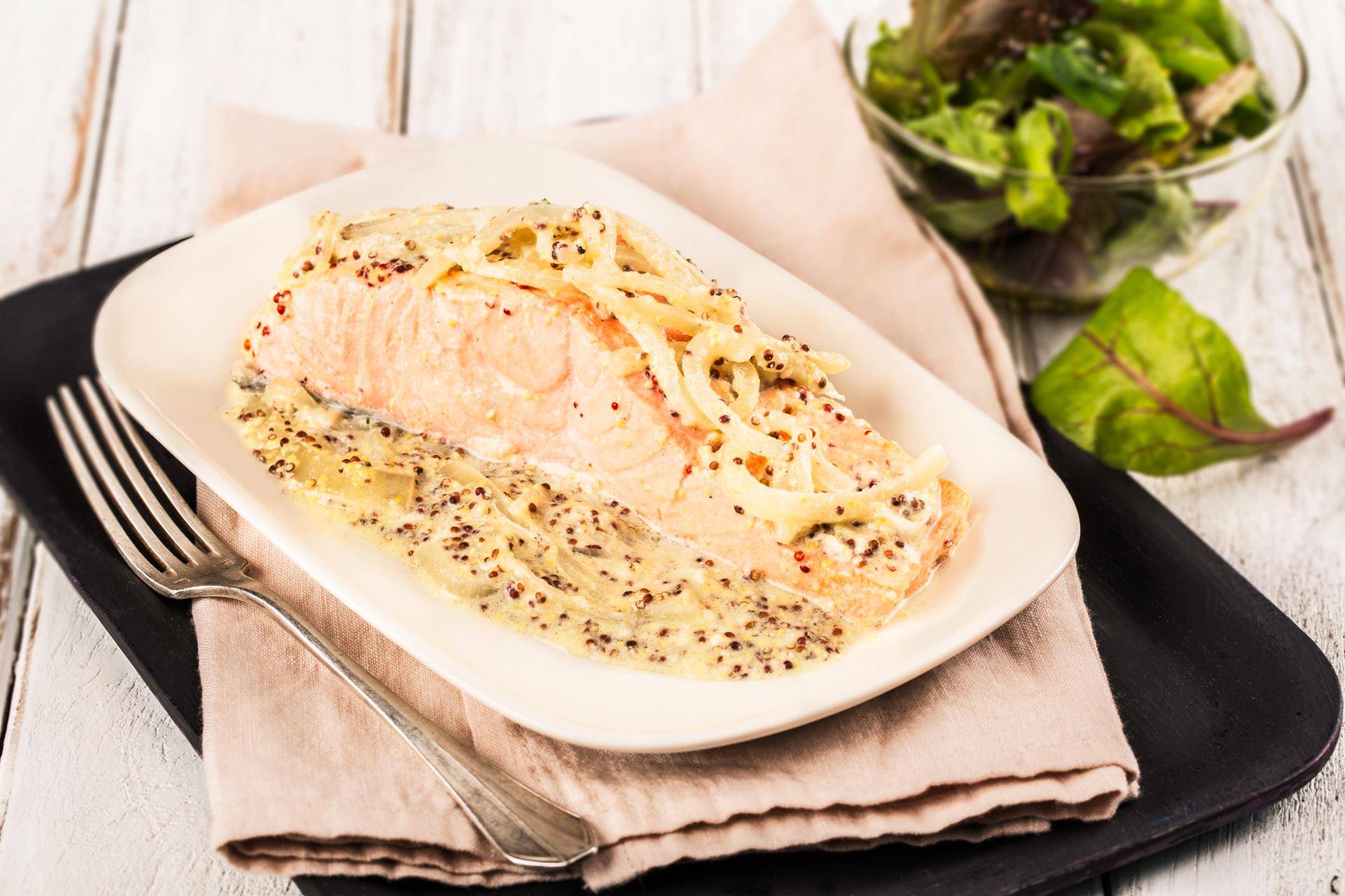 Salmón a la mostaza - Receta Cookeo | Moulinex