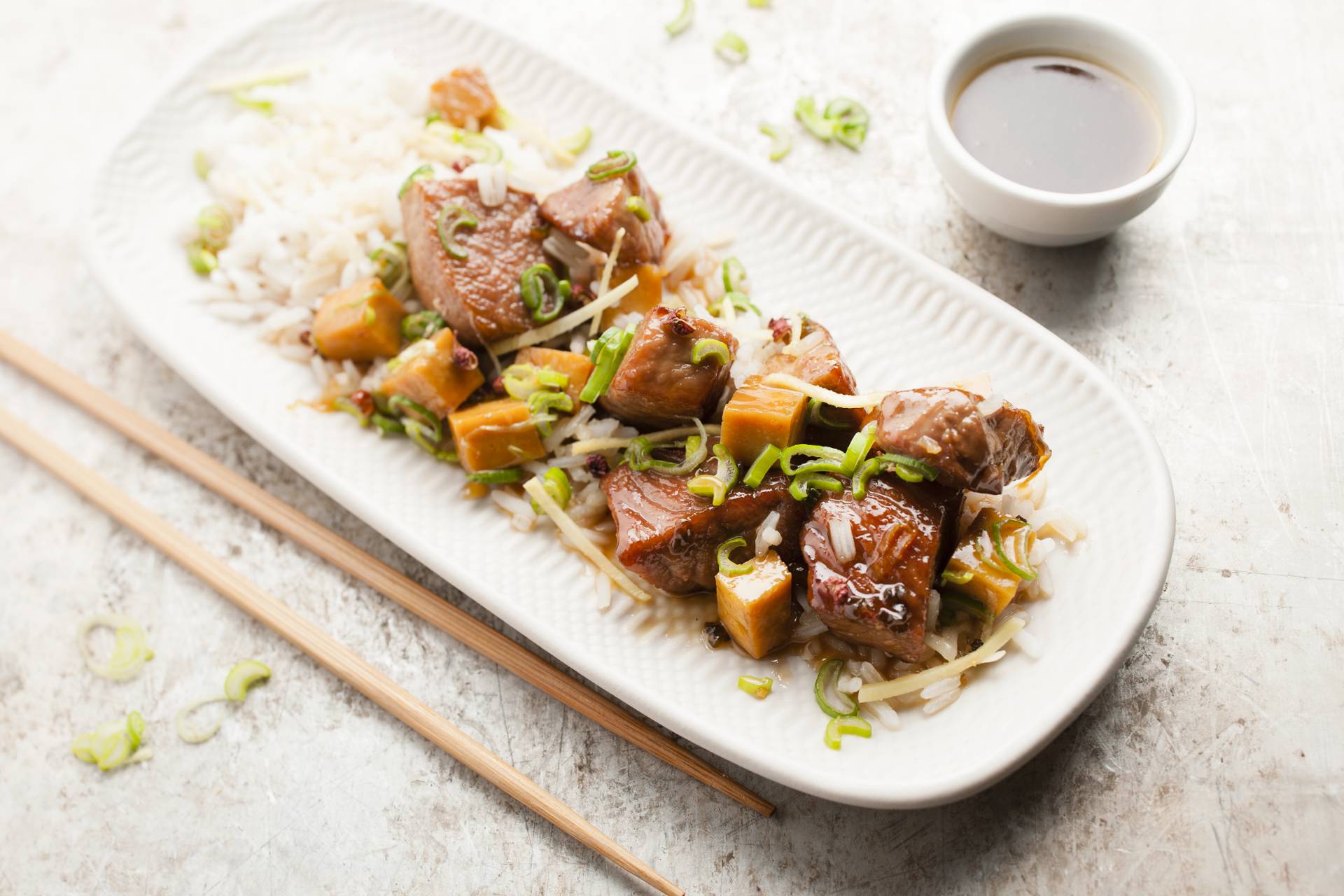 Cerdo a la brasa con tofu - Receta Cookeo | Moulinex