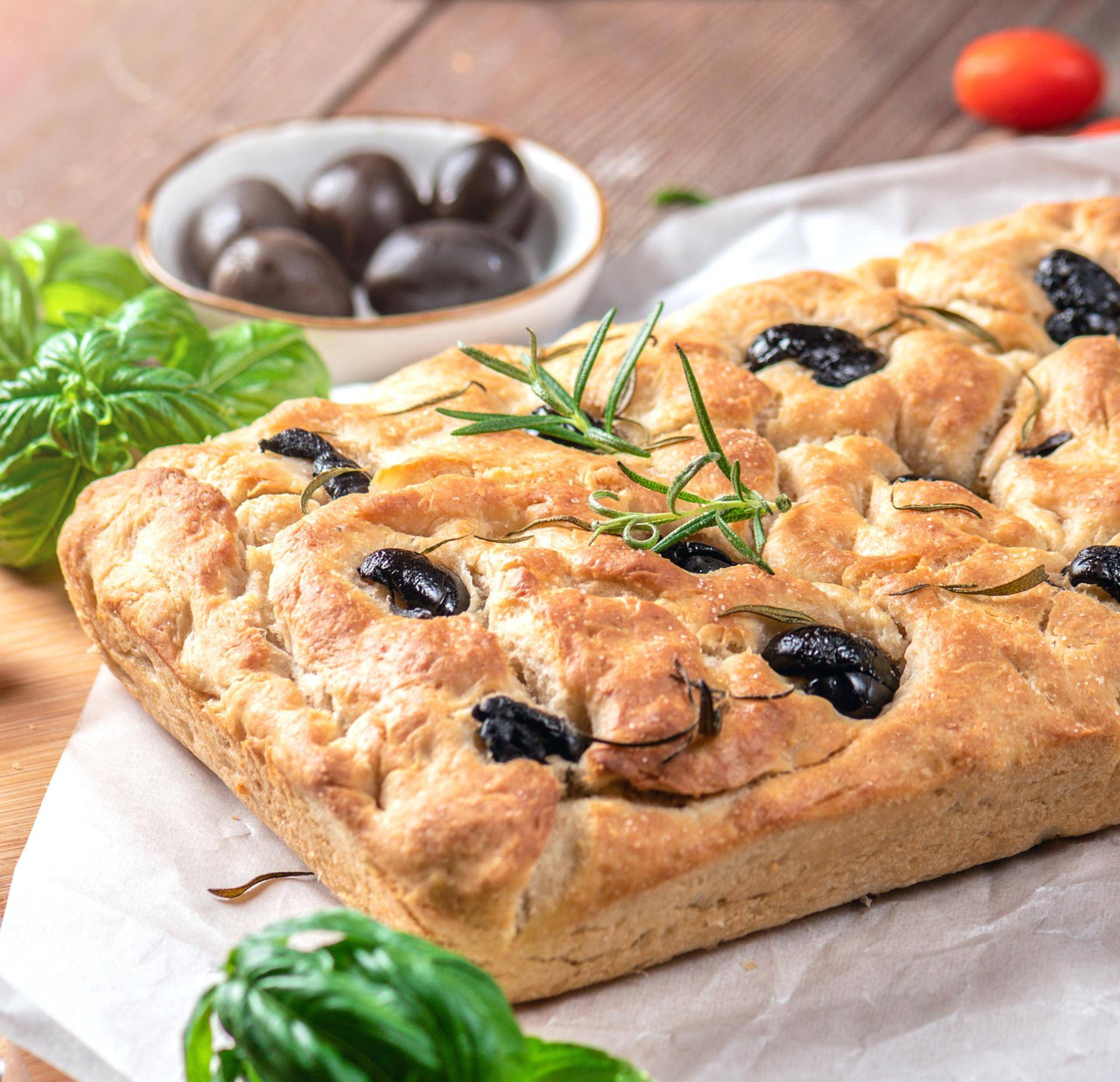 Focaccia con hierbas y aceitunas Kalamata - Receta Multifunction Airfryer Oven Digital | Moulinex