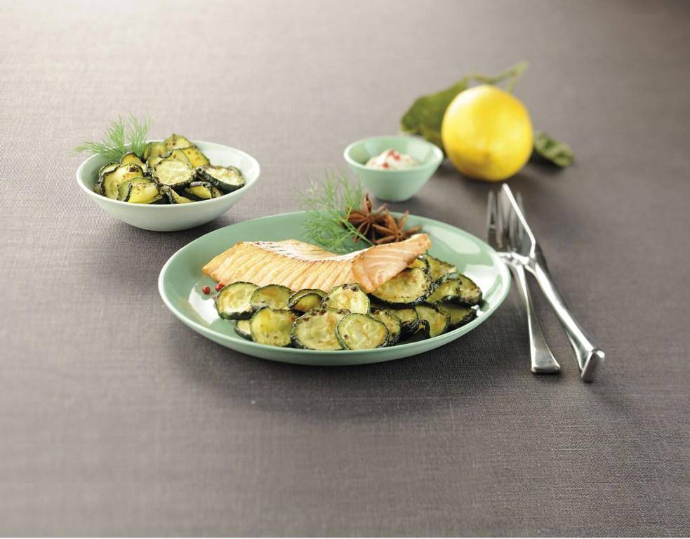 Salmón con calabacín - Receta EASY FRY & GRILL 2 in 1 MECHANICAL | Moulinex