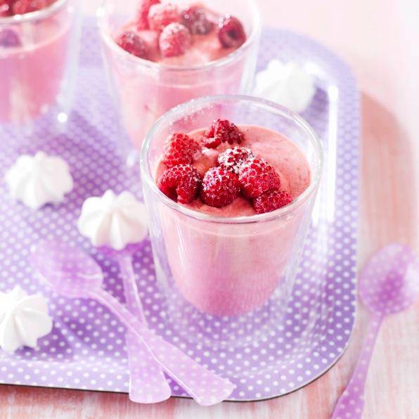Yogur helado con frambuesas - Receta Companion | Moulinex